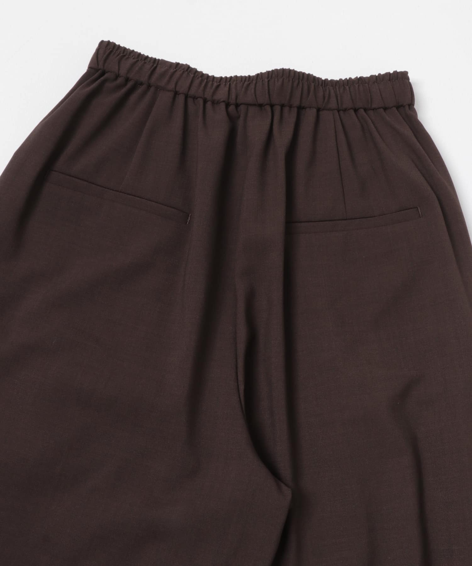 『3サイズ展開』『イージーケア』タックギャザーストレートパンツ BROWN 36