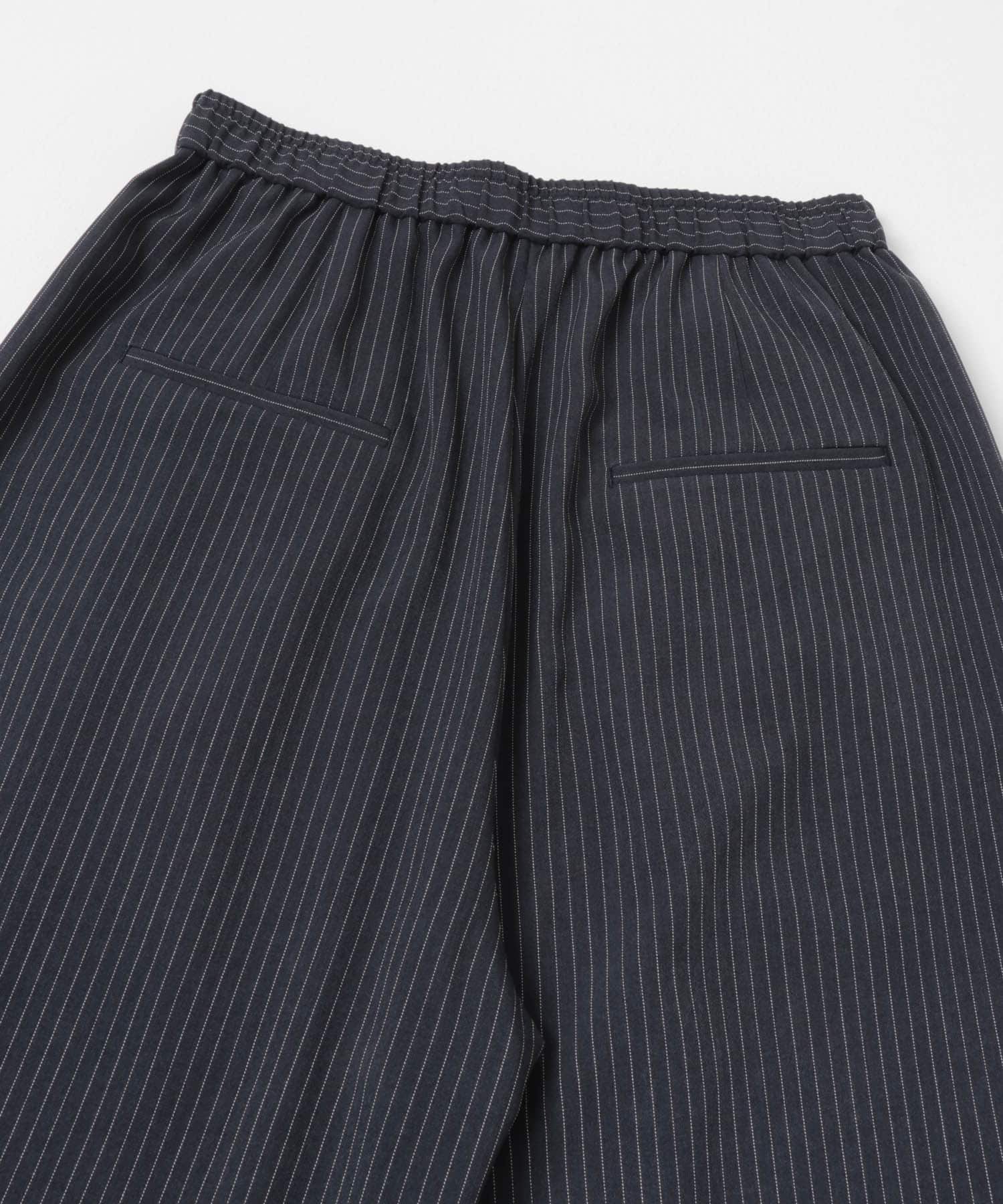 『3サイズ展開』『イージーケア』タックギャザーストレートパンツ STRIPE 36