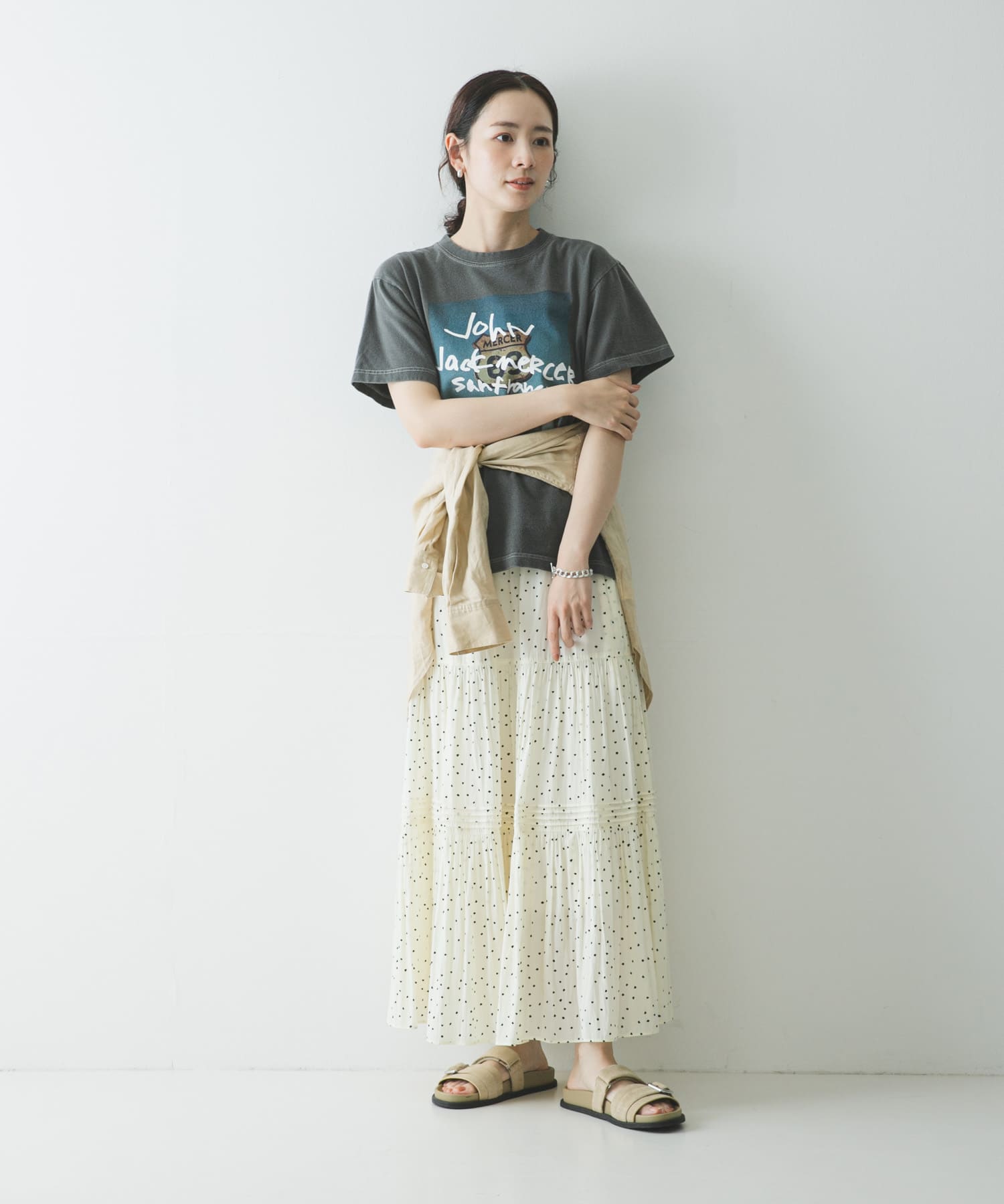 ギャザーティアードドットスカート(Free OFF WHITE): スカート｜URBAN