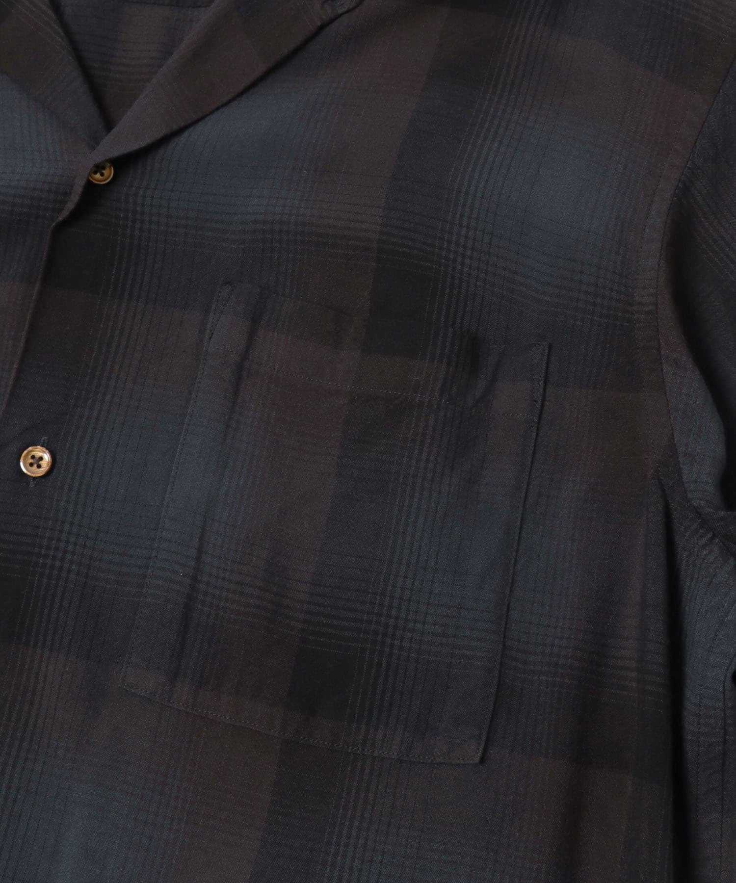 new basic　BISHU RAYON CHECK SHIRTS NAVY M