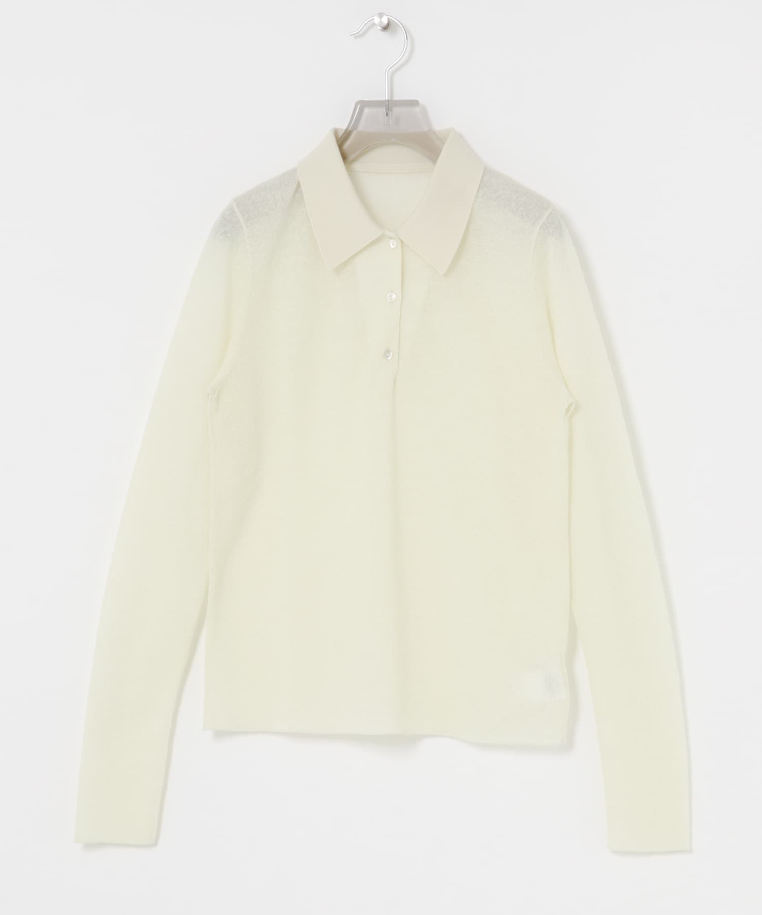 ウールジャガードシャツカラートップス OFF WHITE FREE