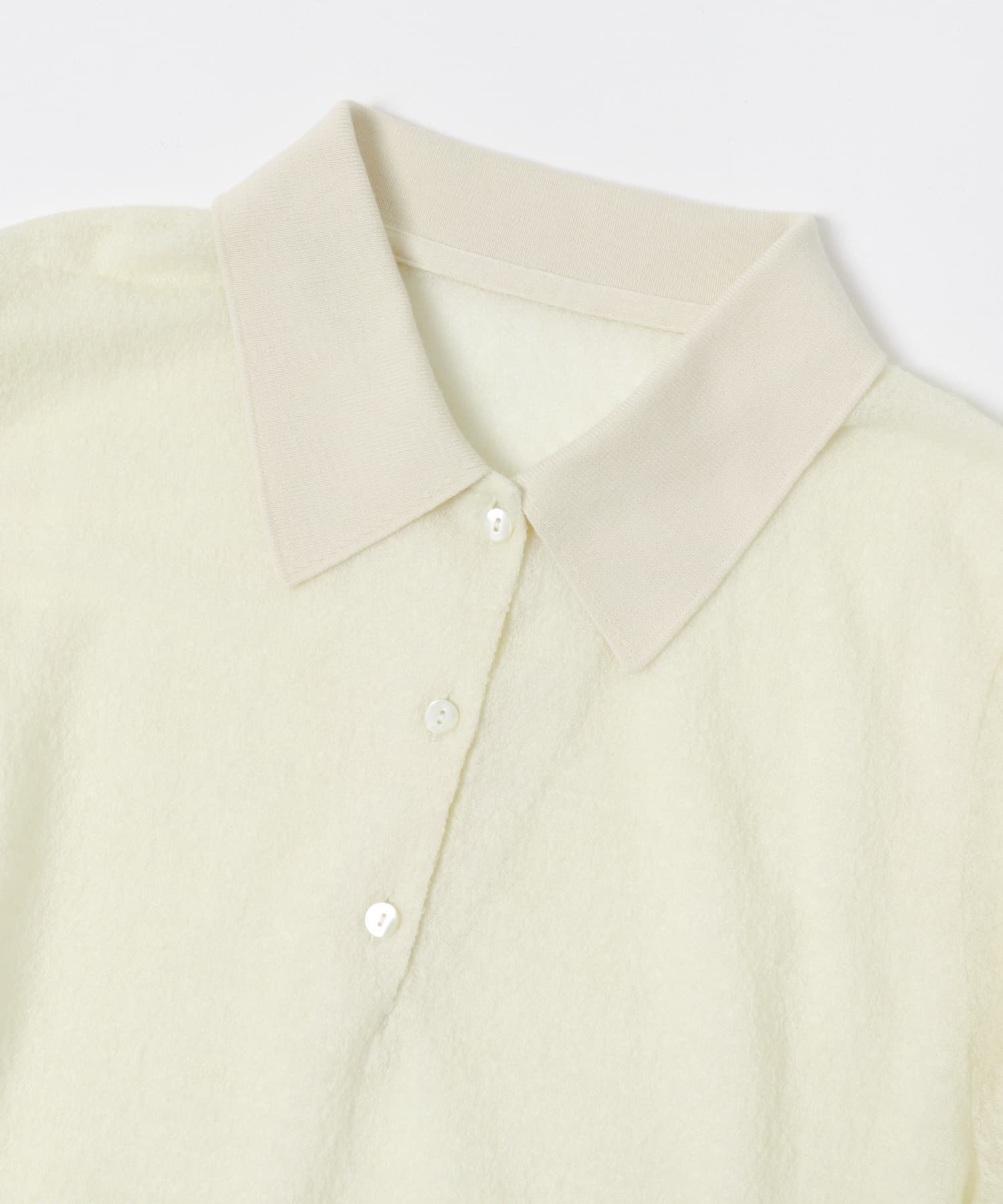ウールジャガードシャツカラートップス OFF WHITE FREE