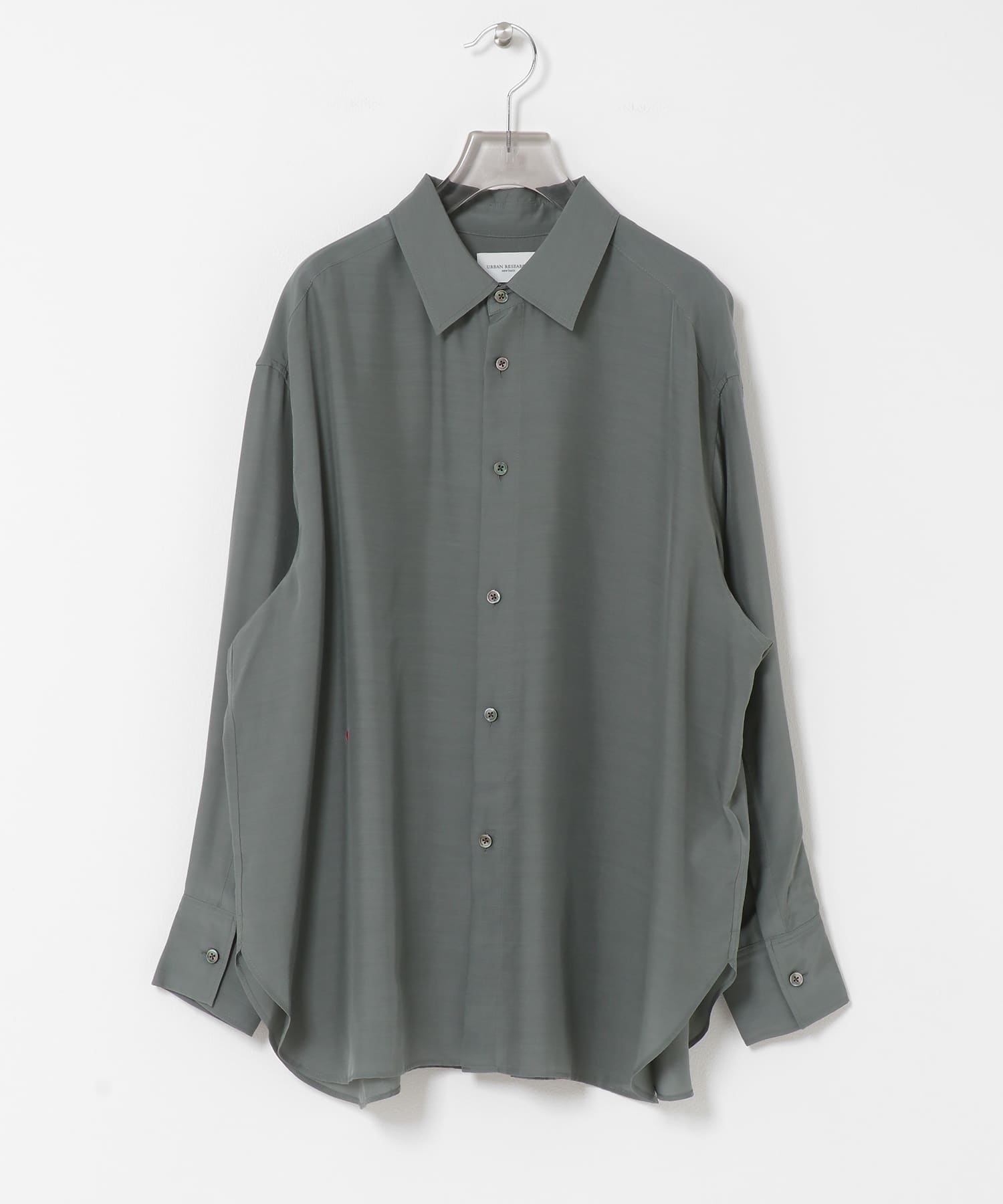 new basic　WASHABLE CUPRA SHIRTS BL.GRAY FREE