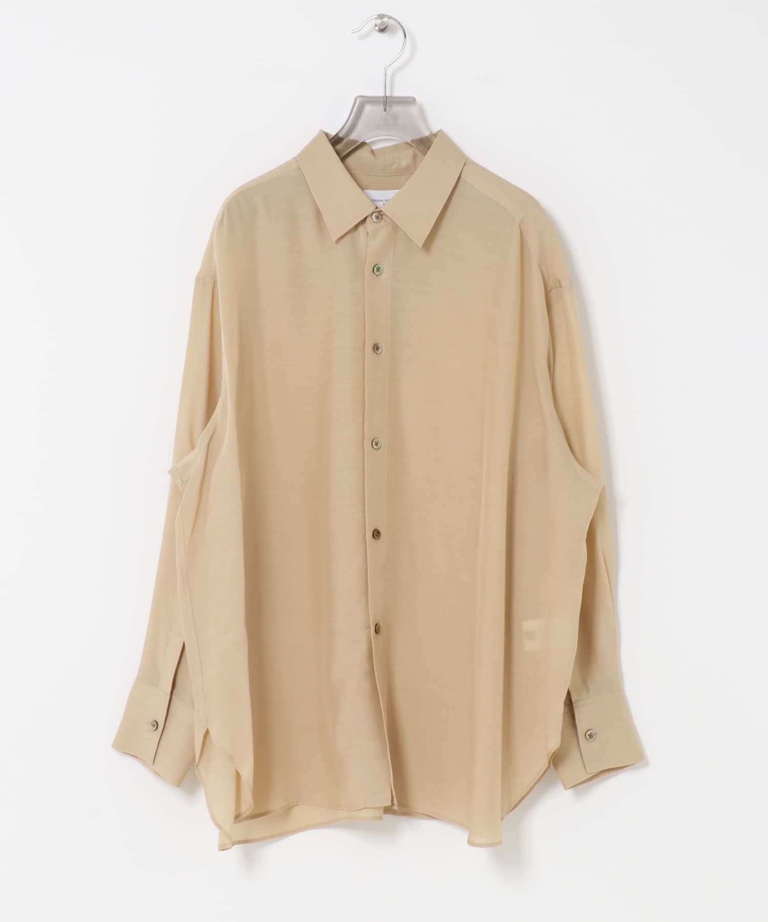 new basic　WASHABLE CUPRA SHIRTS BEIGE FREE