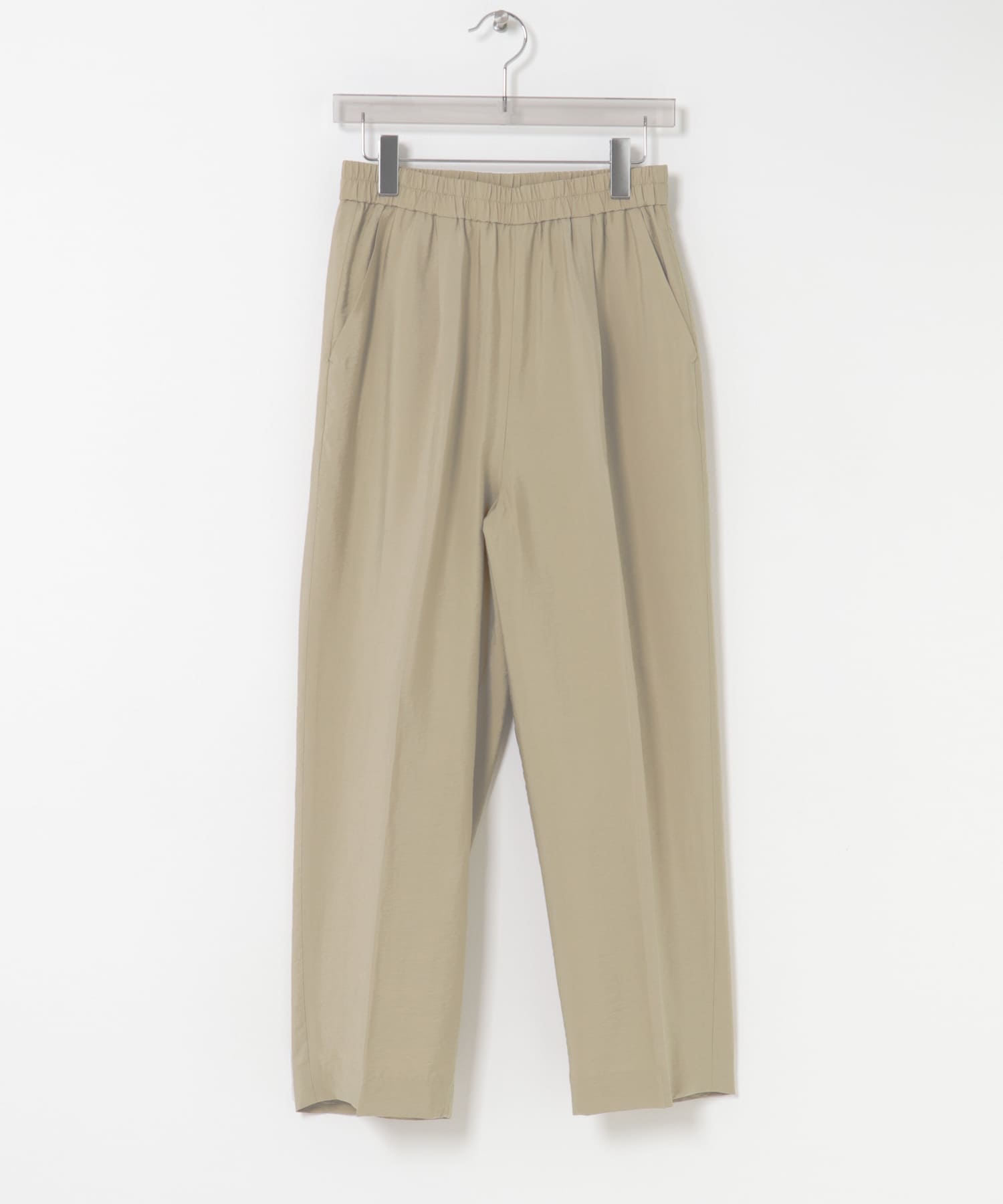 『34サイズ/低身長向けも展開』 ポプリンイージーテーパードパンツ BEIGE 34