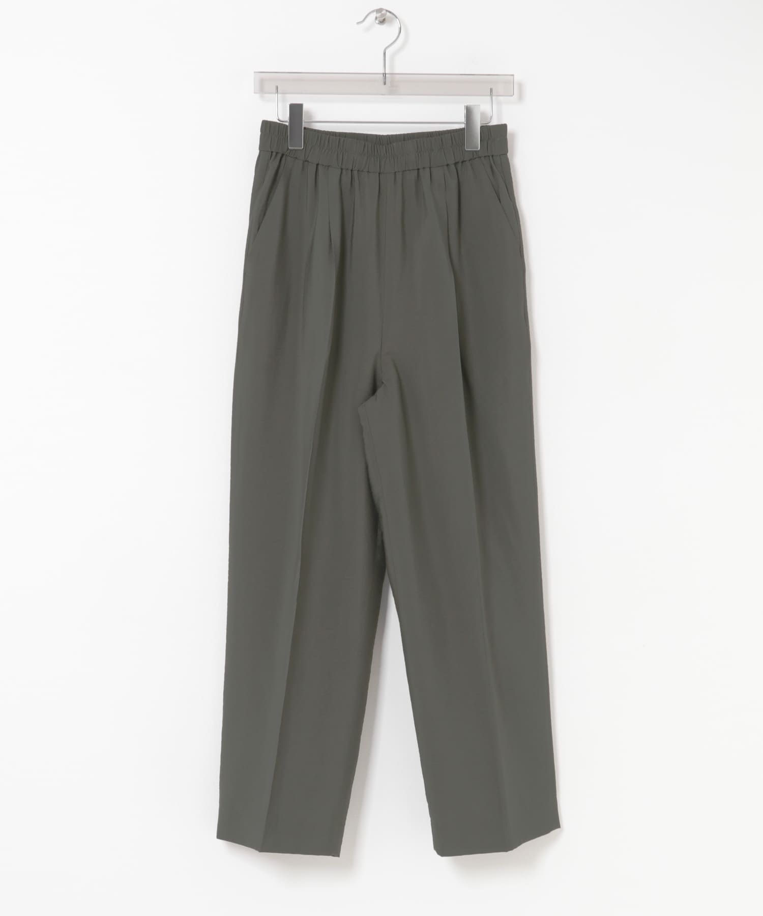 『34サイズ/低身長向けも展開』 ポプリンイージーテーパードパンツ KHAKI GRAY 34