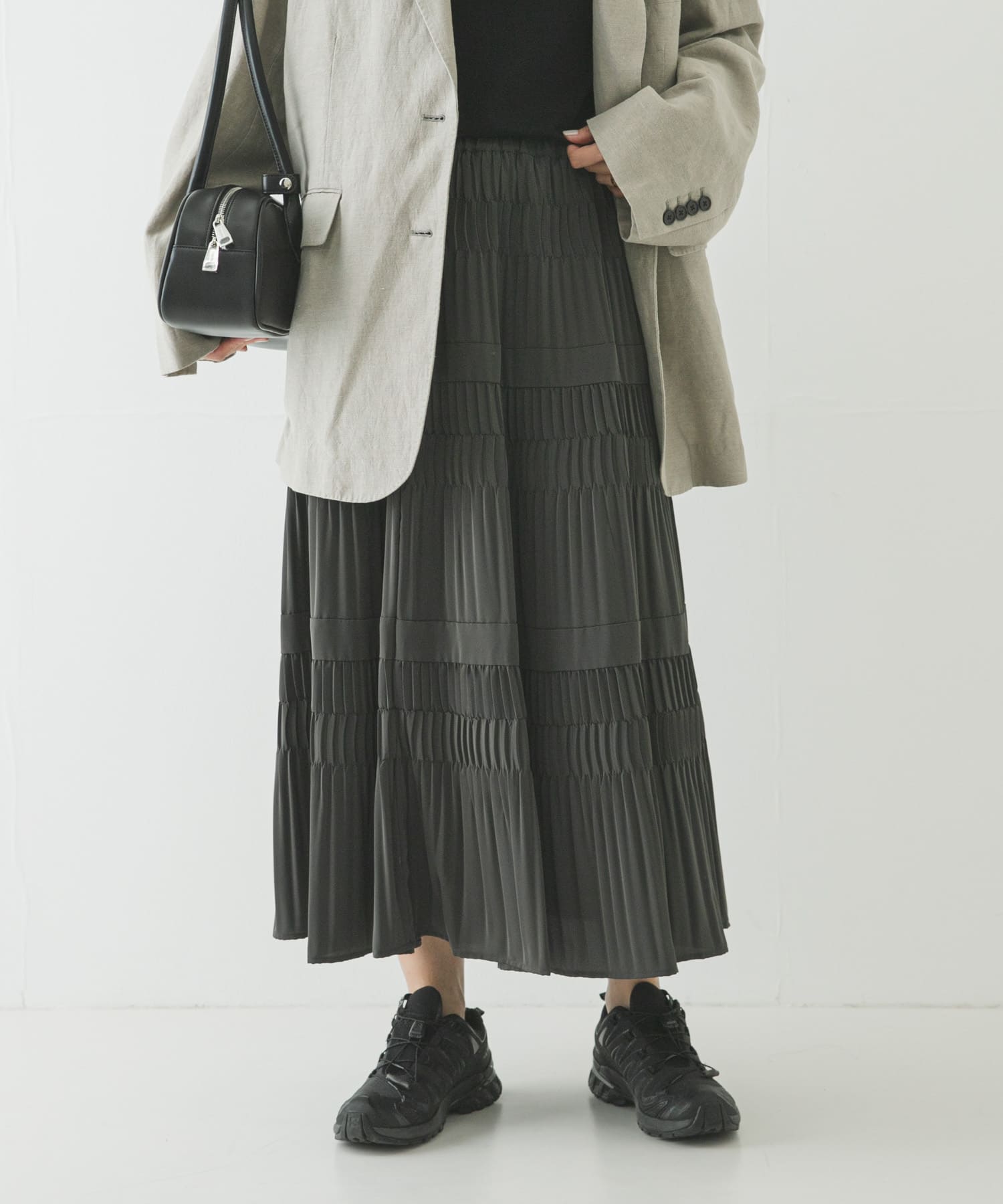 プリーツティアードスカート