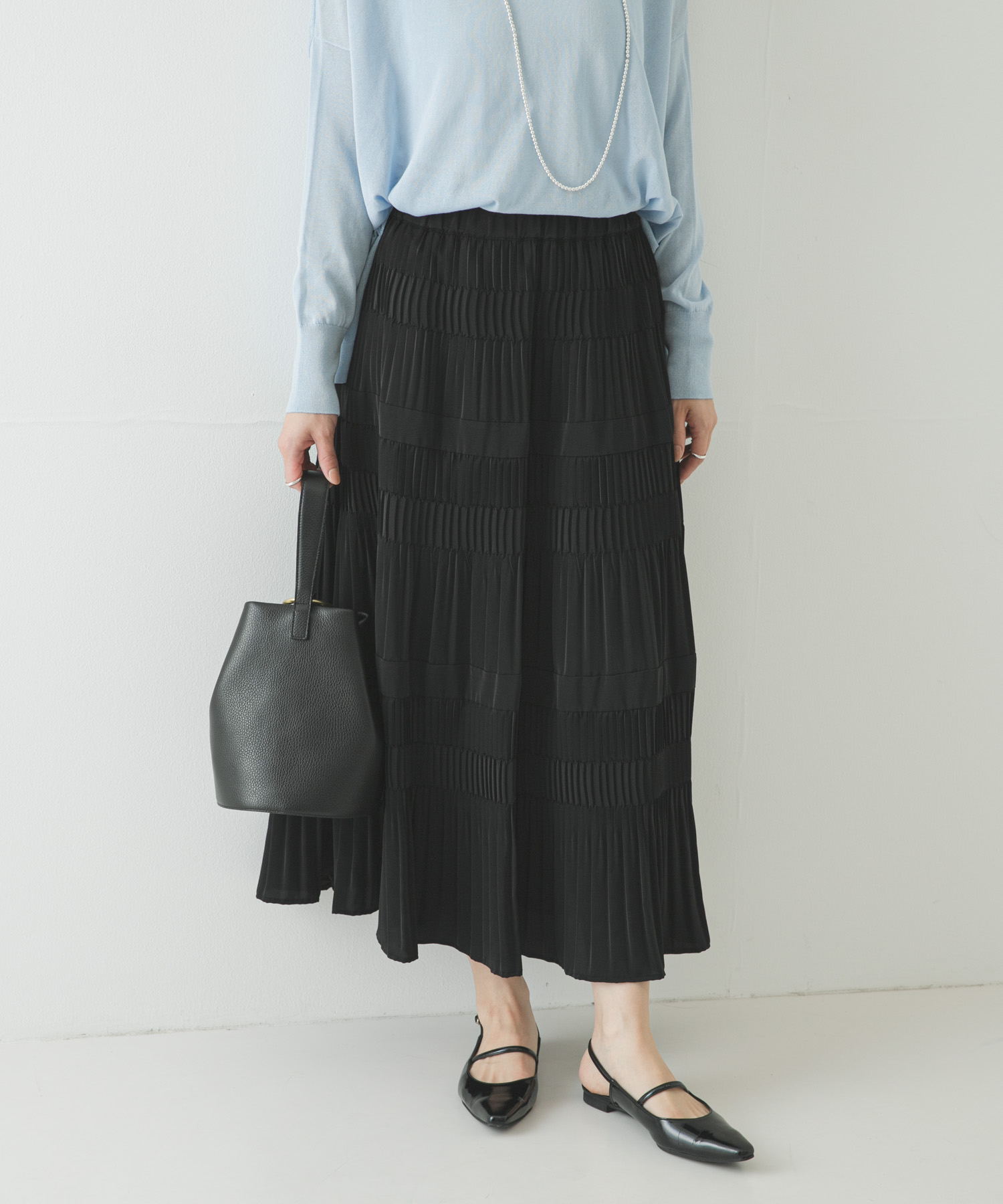 プリーツティアードスカート