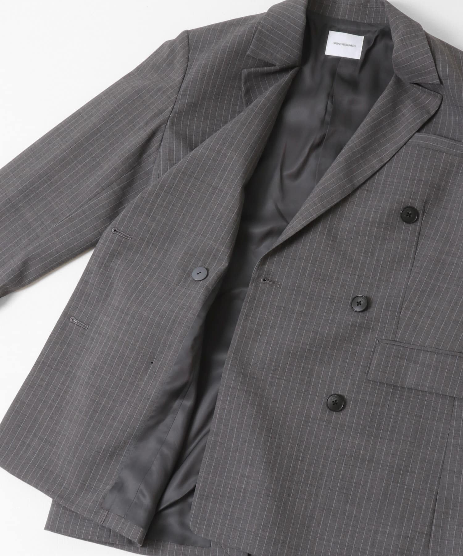 ウールブレンドテーラードジャケット GRY STRIPE 36