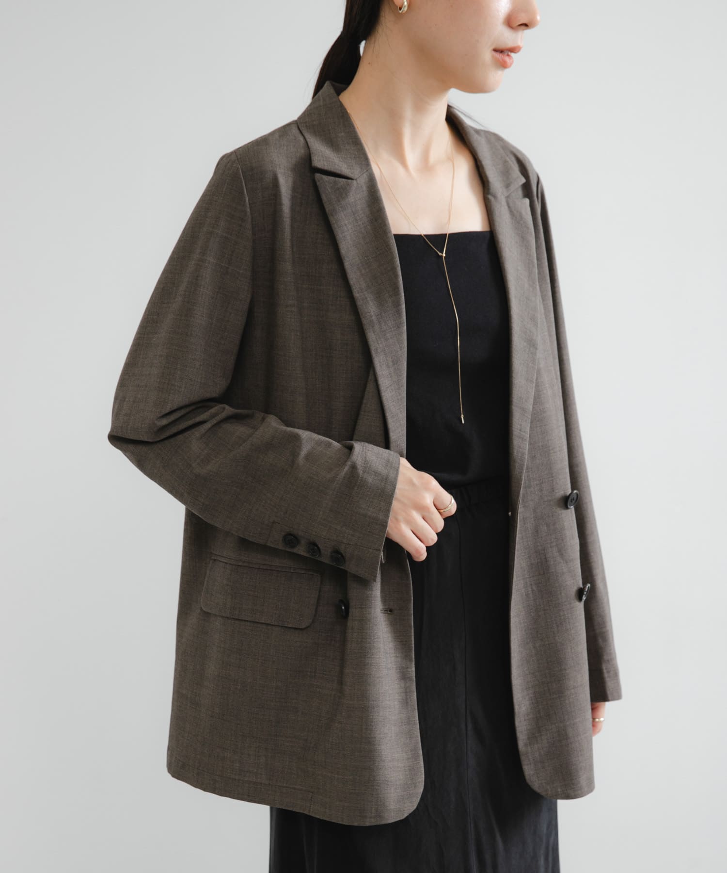 緑色 ウール系 ダブルブレスト テーラードジャケット 美品】ZARA ダブルブレスト テーラード ジャケット ダーク