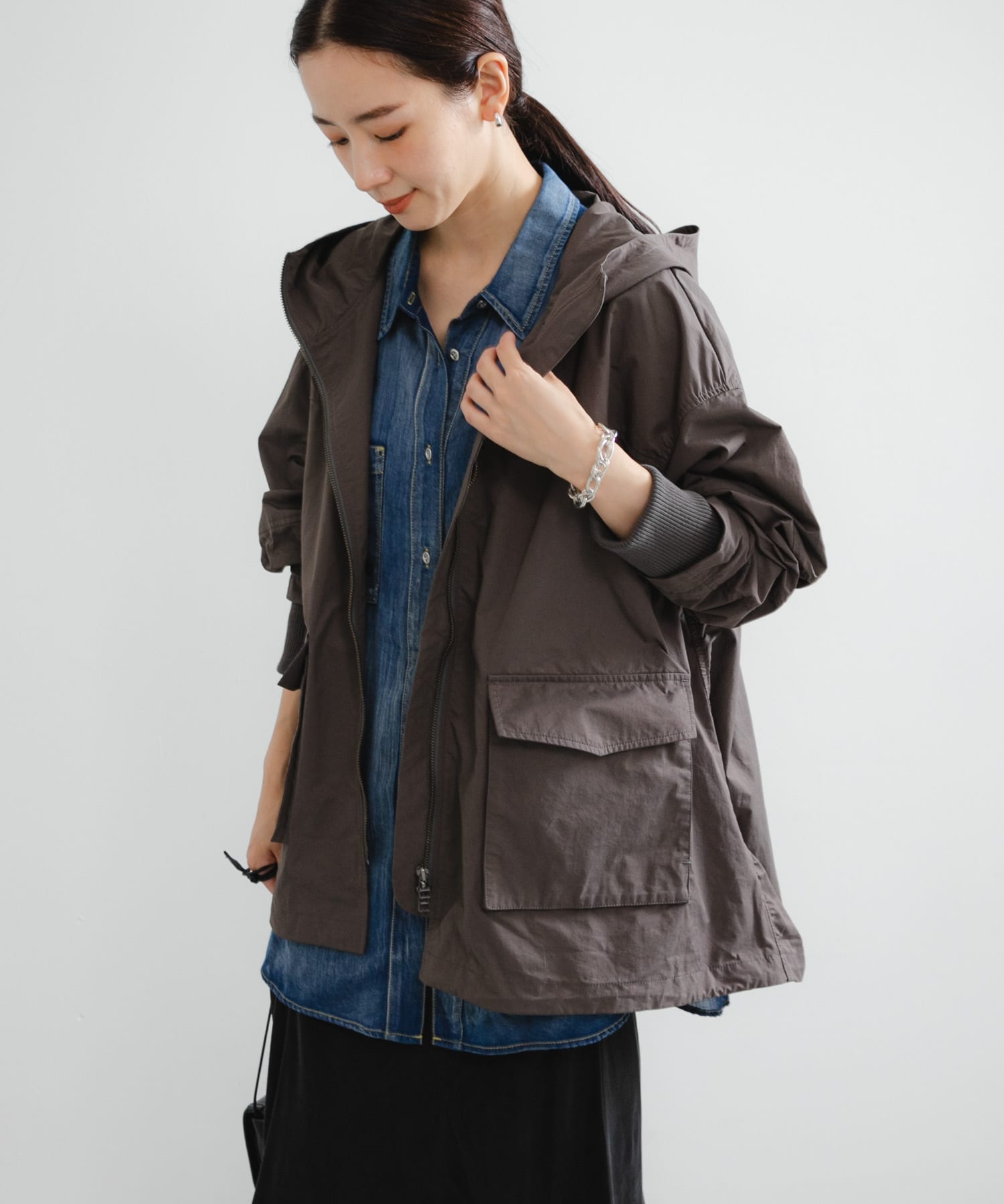 コットンナイロンマウンテンパーカー