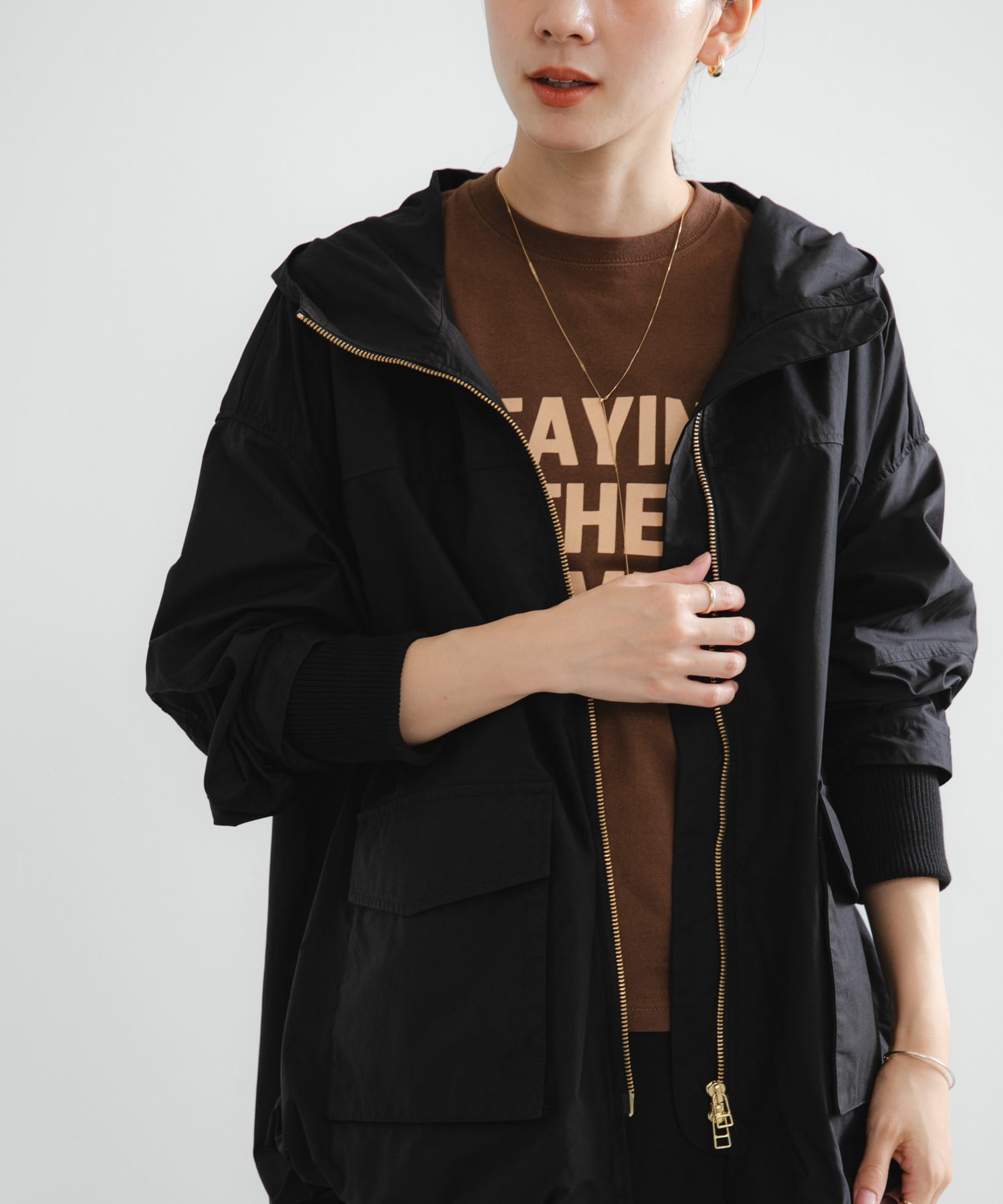 コットンナイロンマウンテンパーカー