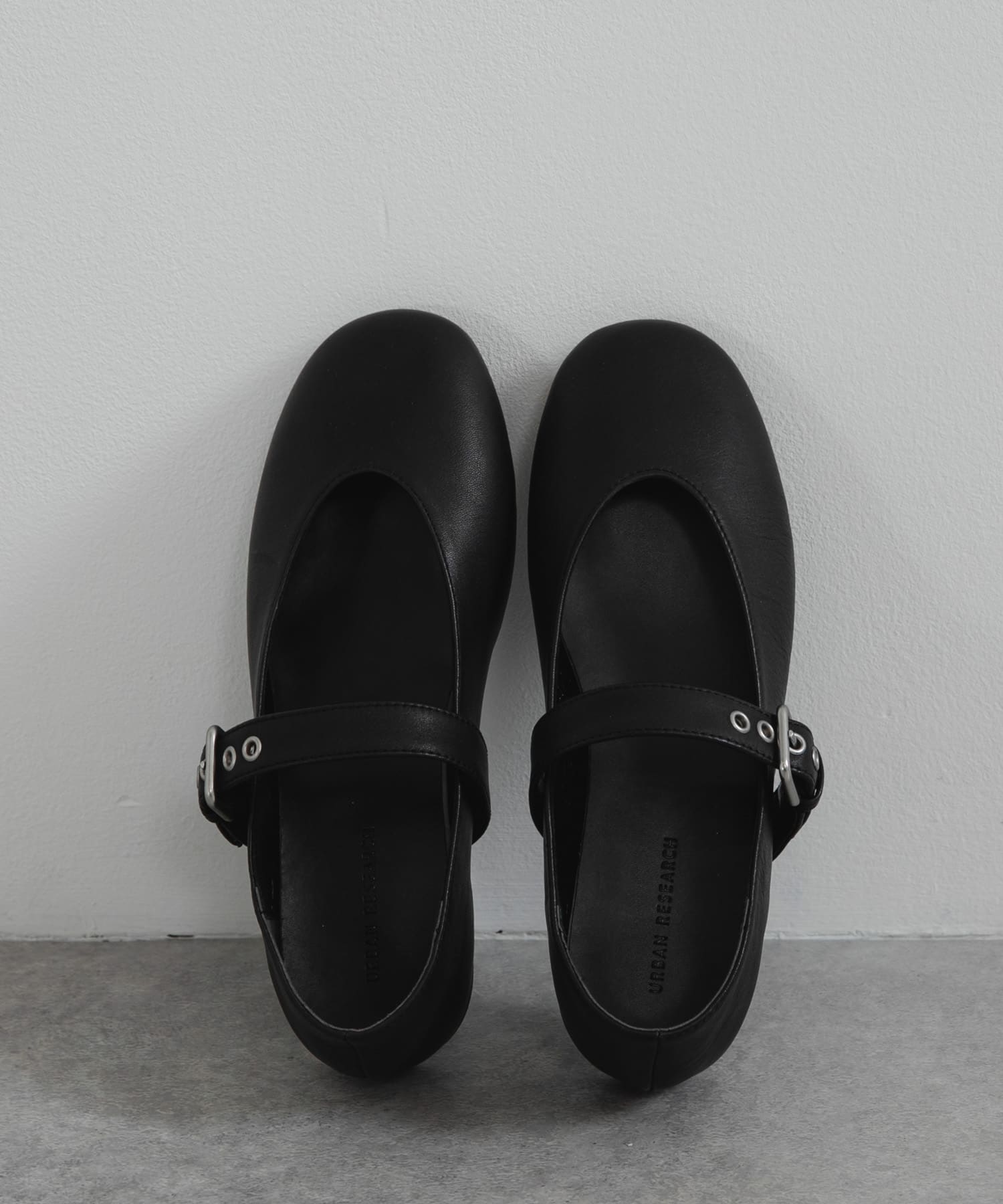 レザーバレエシューズ BLACK 23.5