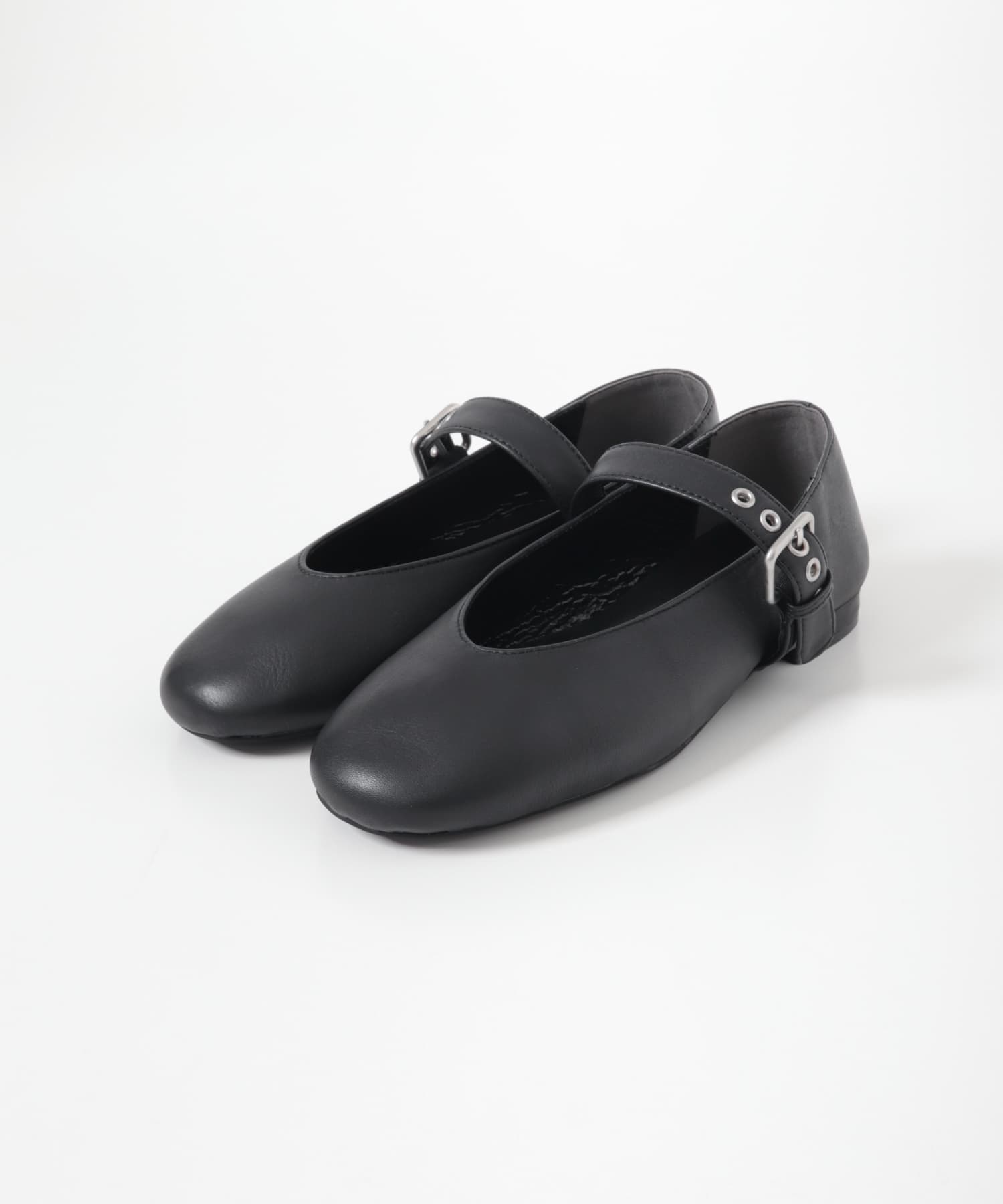 レザーバレエシューズ BLACK 23.5