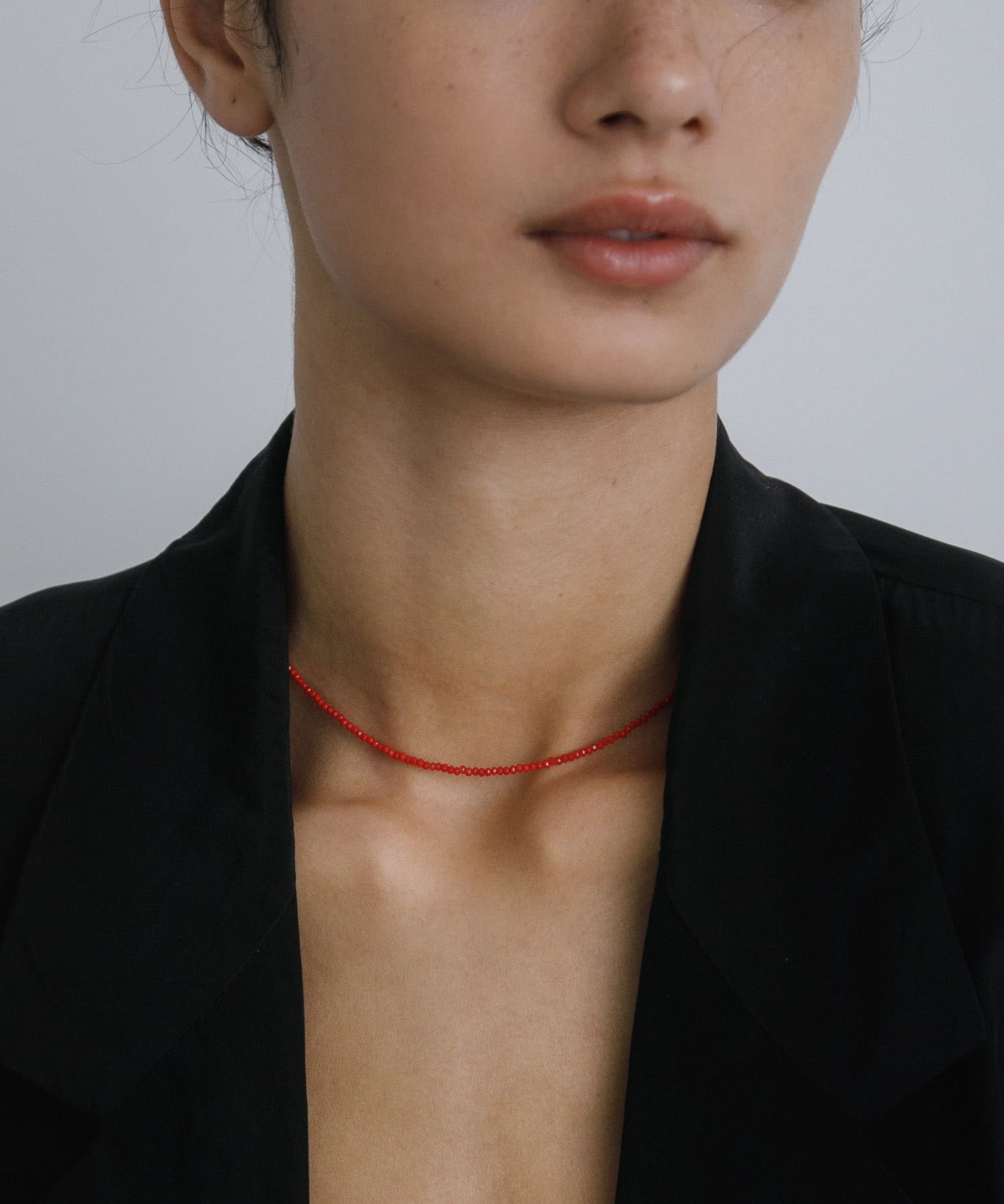 decor『デコール』　Cut beads necklace RED -