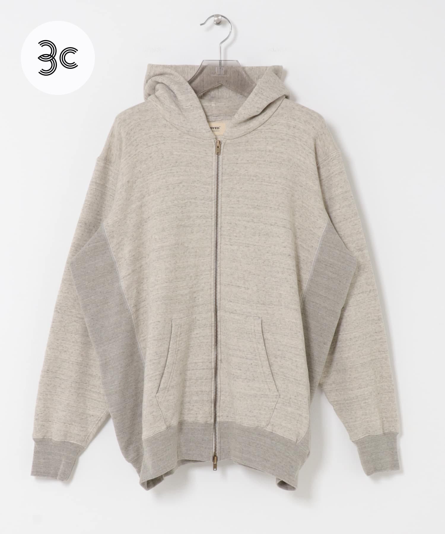 UNDYED SWEAT F/Z PARKA GRAY H 3