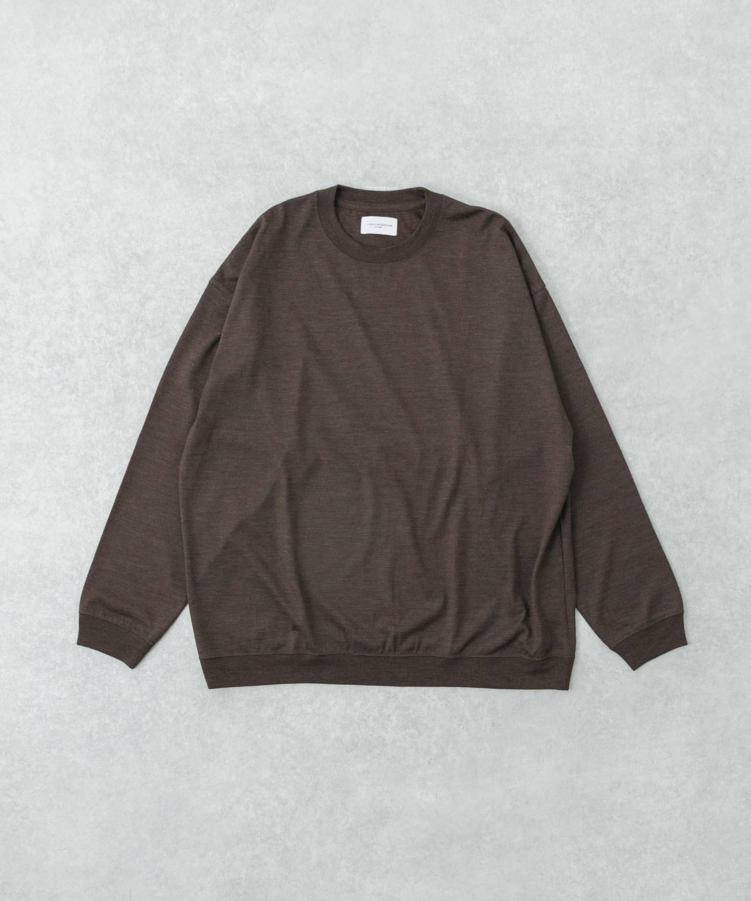 new basic　WASHABLE MERINO WOOL CREW-NECK BROWN M