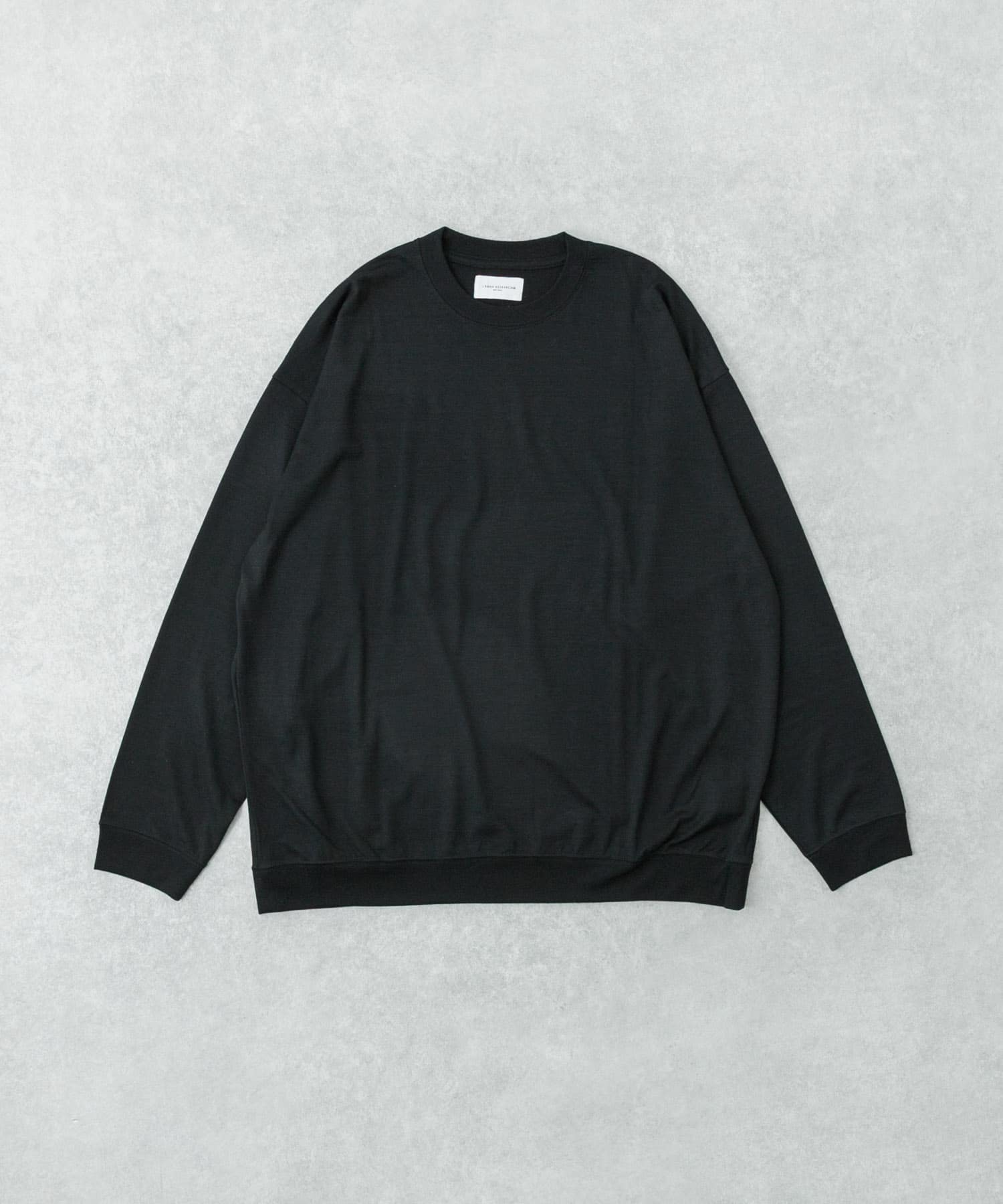new basic　WASHABLE MERINO WOOL CREW-NECK BLACK M