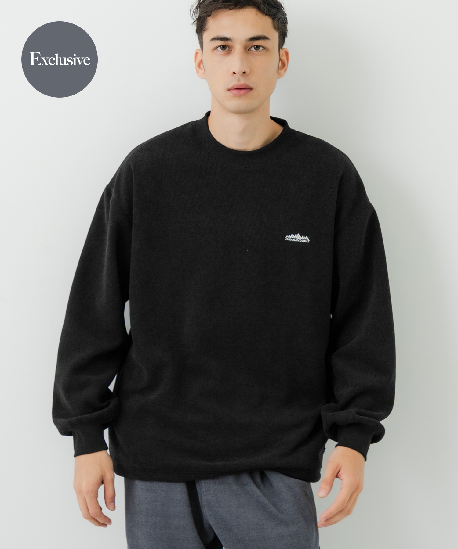 『一部WEB限定カラー』『別注』THOUSAND MILE×URBAN RESEARCH　ニットフリースクルーネックプルオーバー