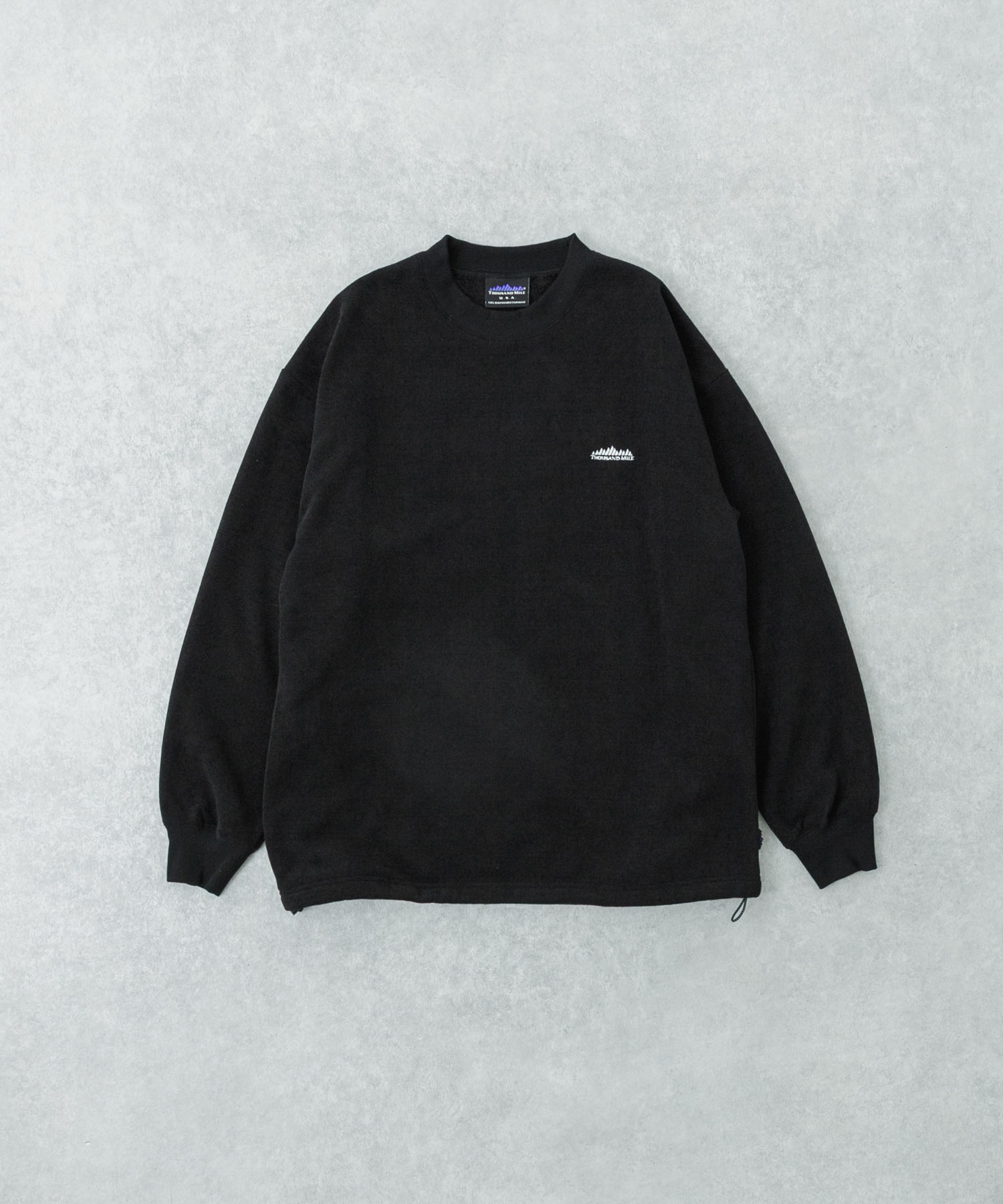 『別注』THOUSAND MILE×URBAN RESEARCH　ニットフリースクルーネックプルオーバー BLACK L
