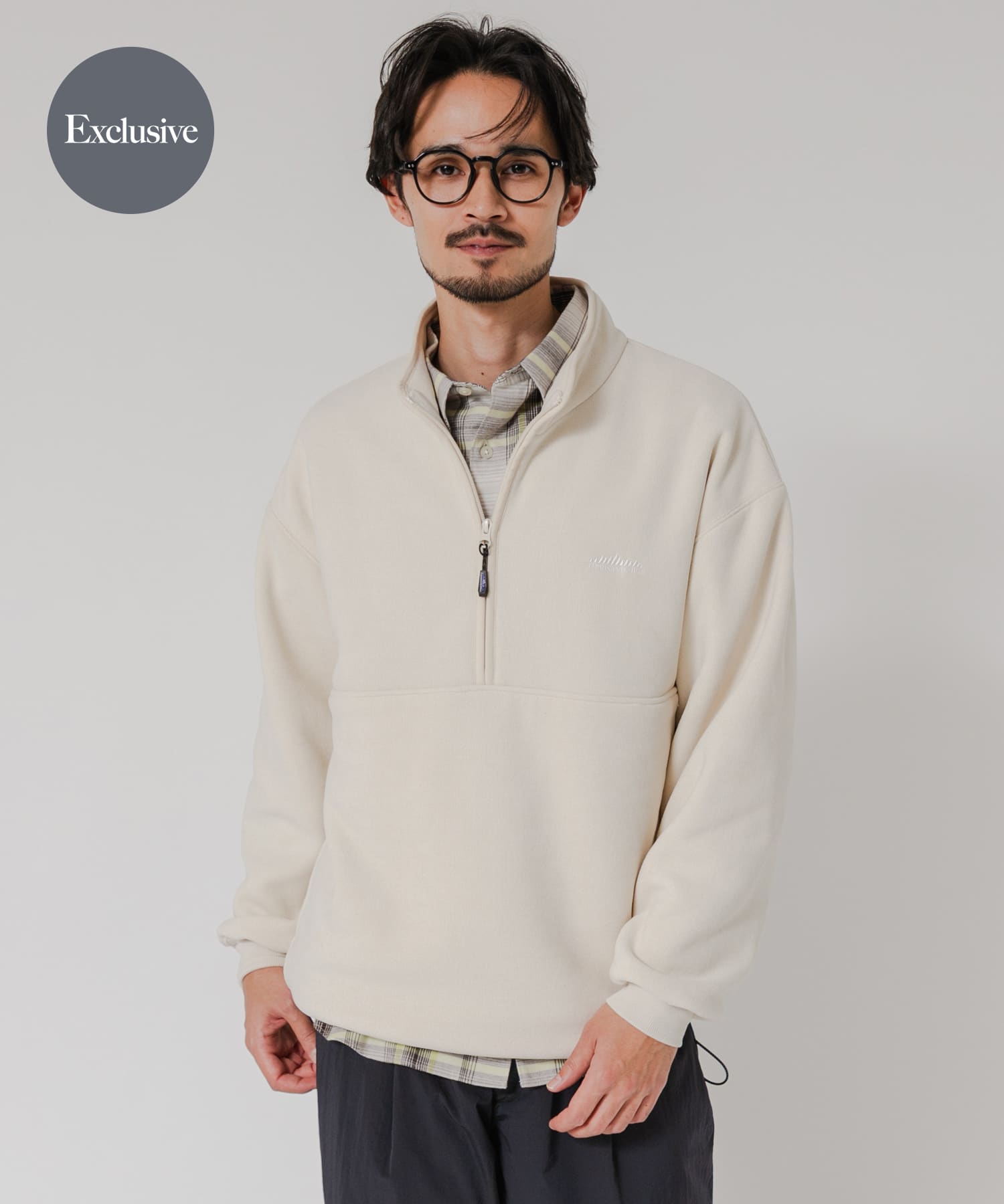『別注』THOUSAND MILE×URBAN RESEARCH　ニットフリースハーフジッププルオーバー