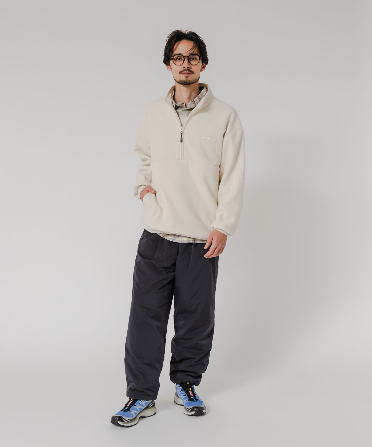 別注』THOUSAND MILE×URBAN RESEARCH ニットフリースハーフジッププル