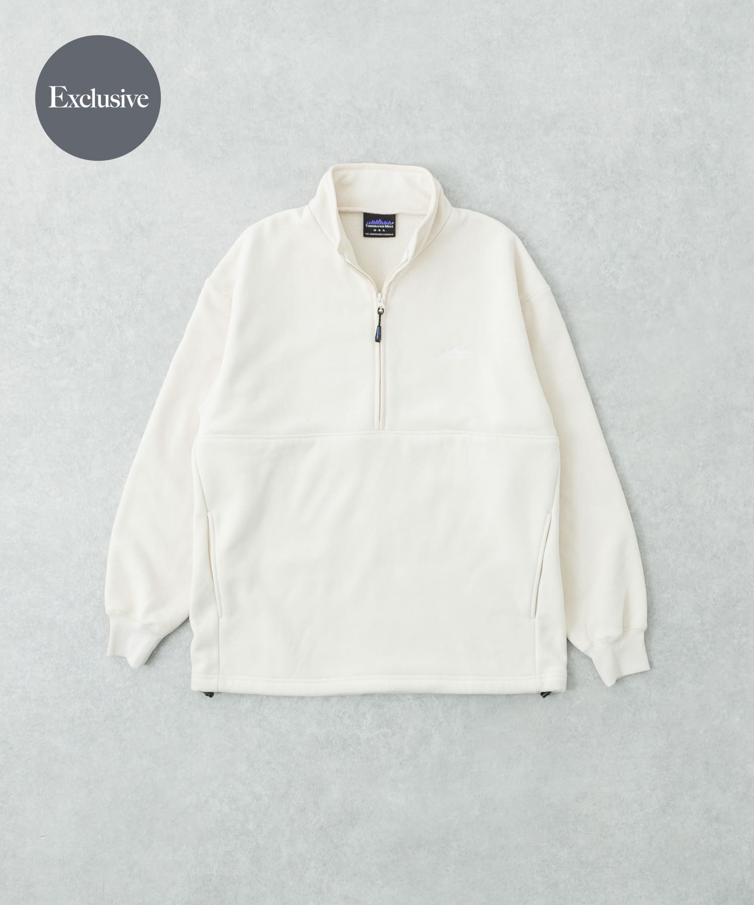『別注』THOUSAND MILE×URBAN RESEARCH　ニットフリースハーフジッププルオーバー OFF L