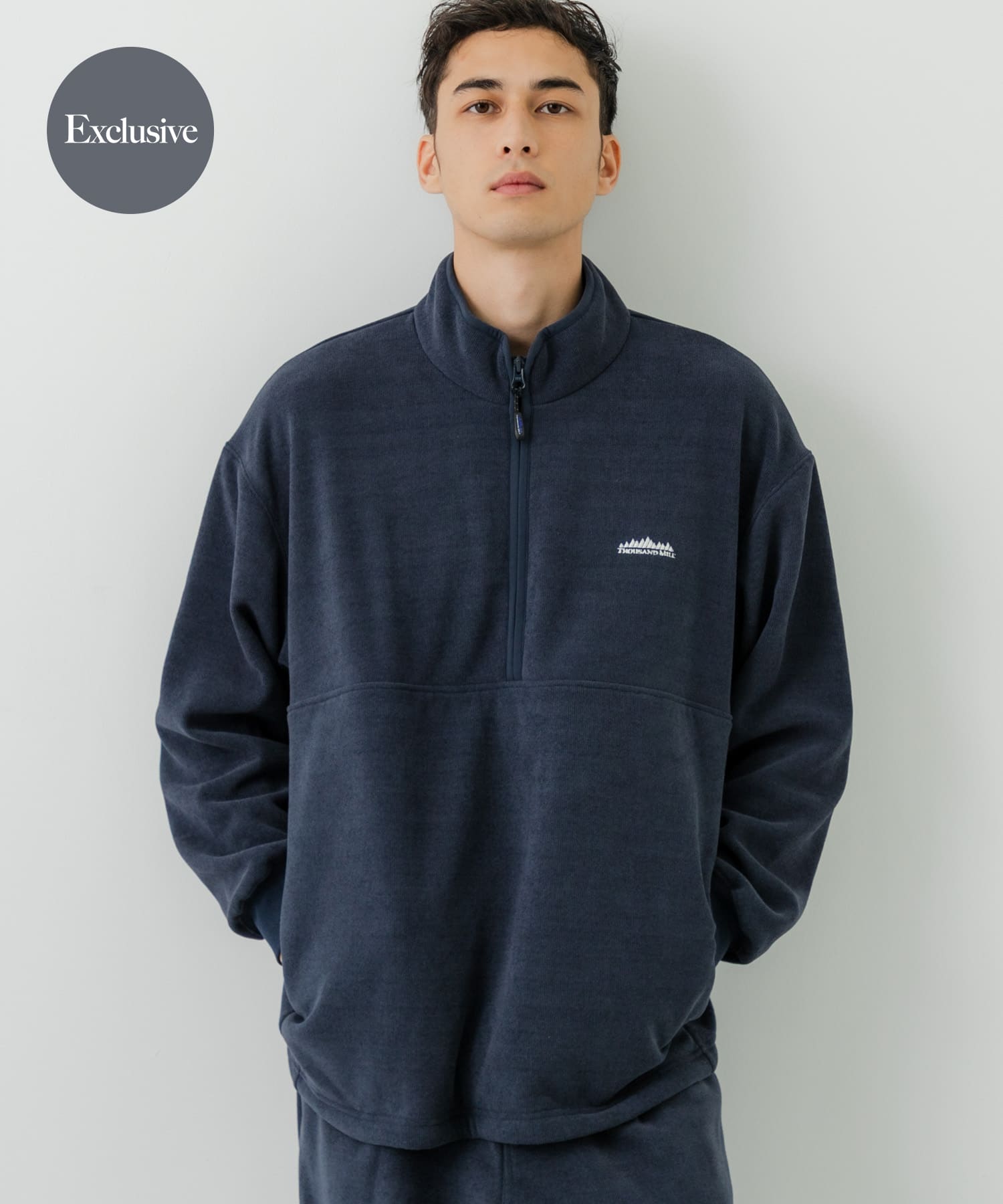 『別注』THOUSAND MILE×URBAN RESEARCH　ニットフリースハーフジッププルオーバー