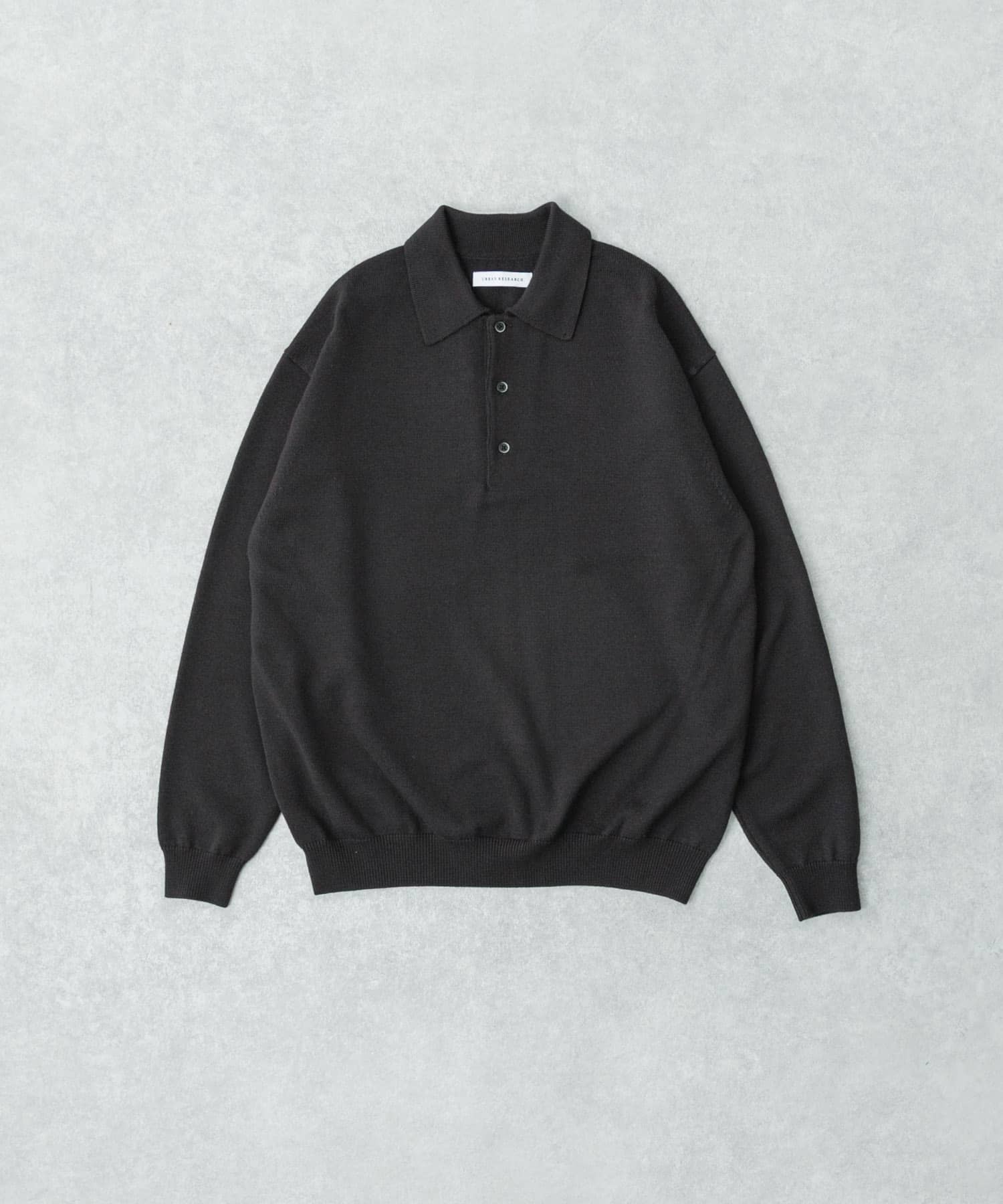 CASH FEEL W/MID ニットポロ BROWN M