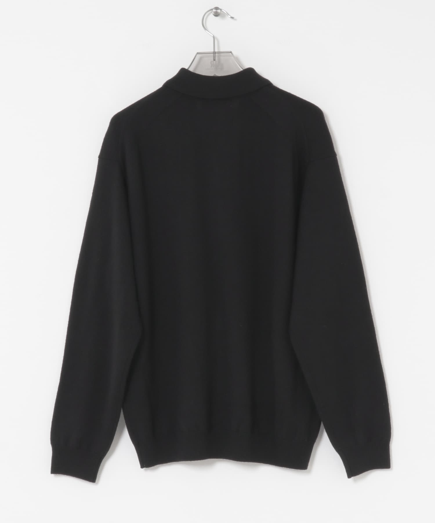 CASH FEEL W/MID ニットポロ BLACK M