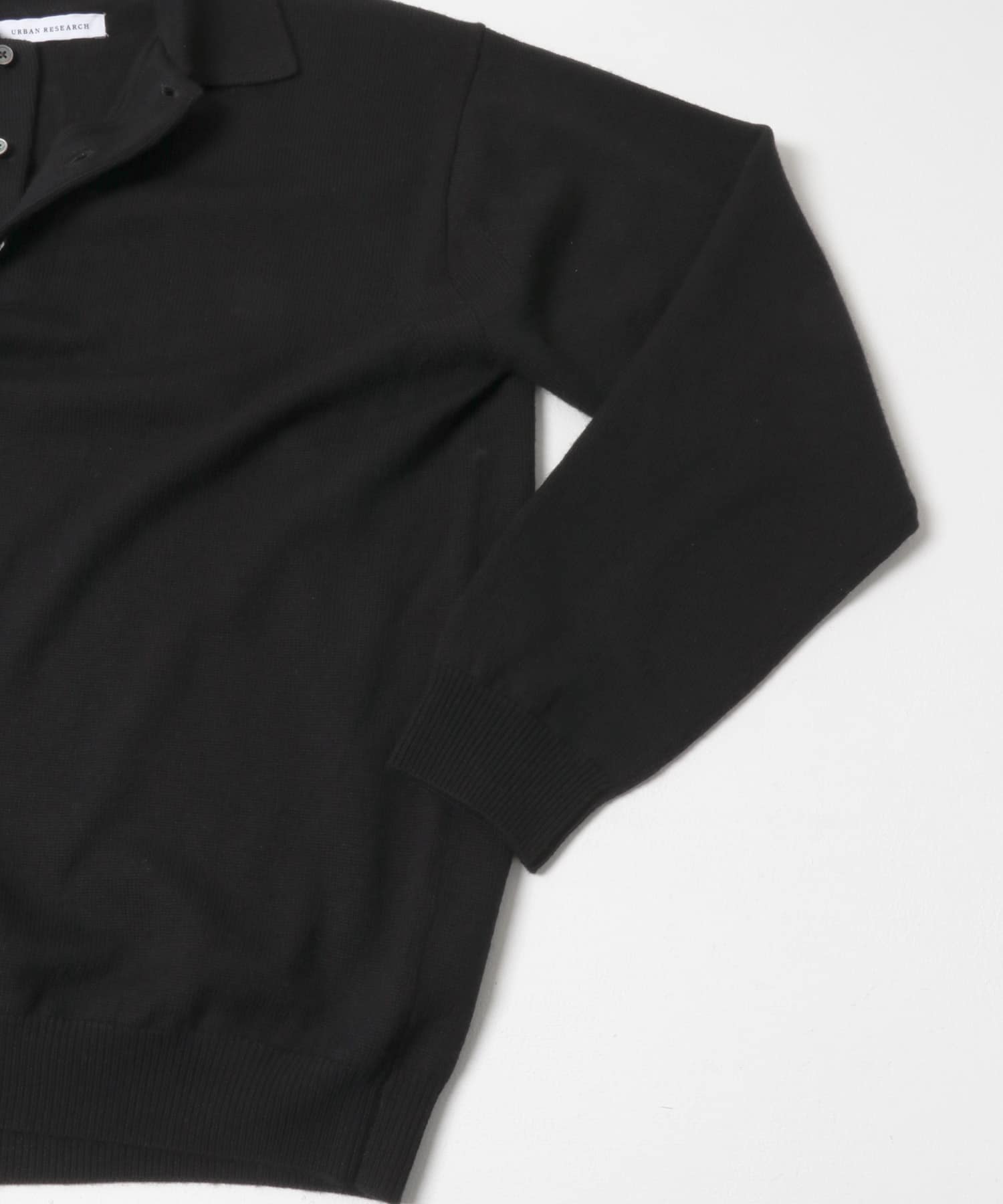 CASH FEEL W/MID ニットポロ BLACK M