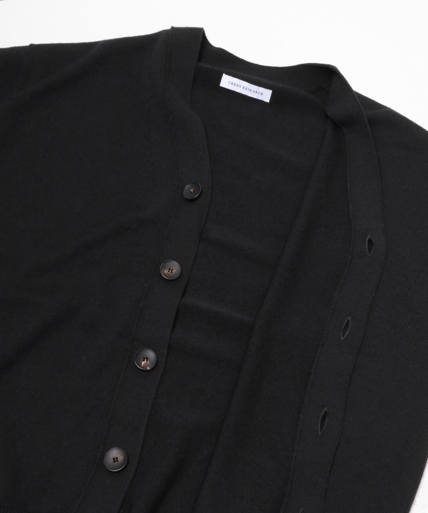 CASH FEEL W/MID CARDIGAN BLACK M