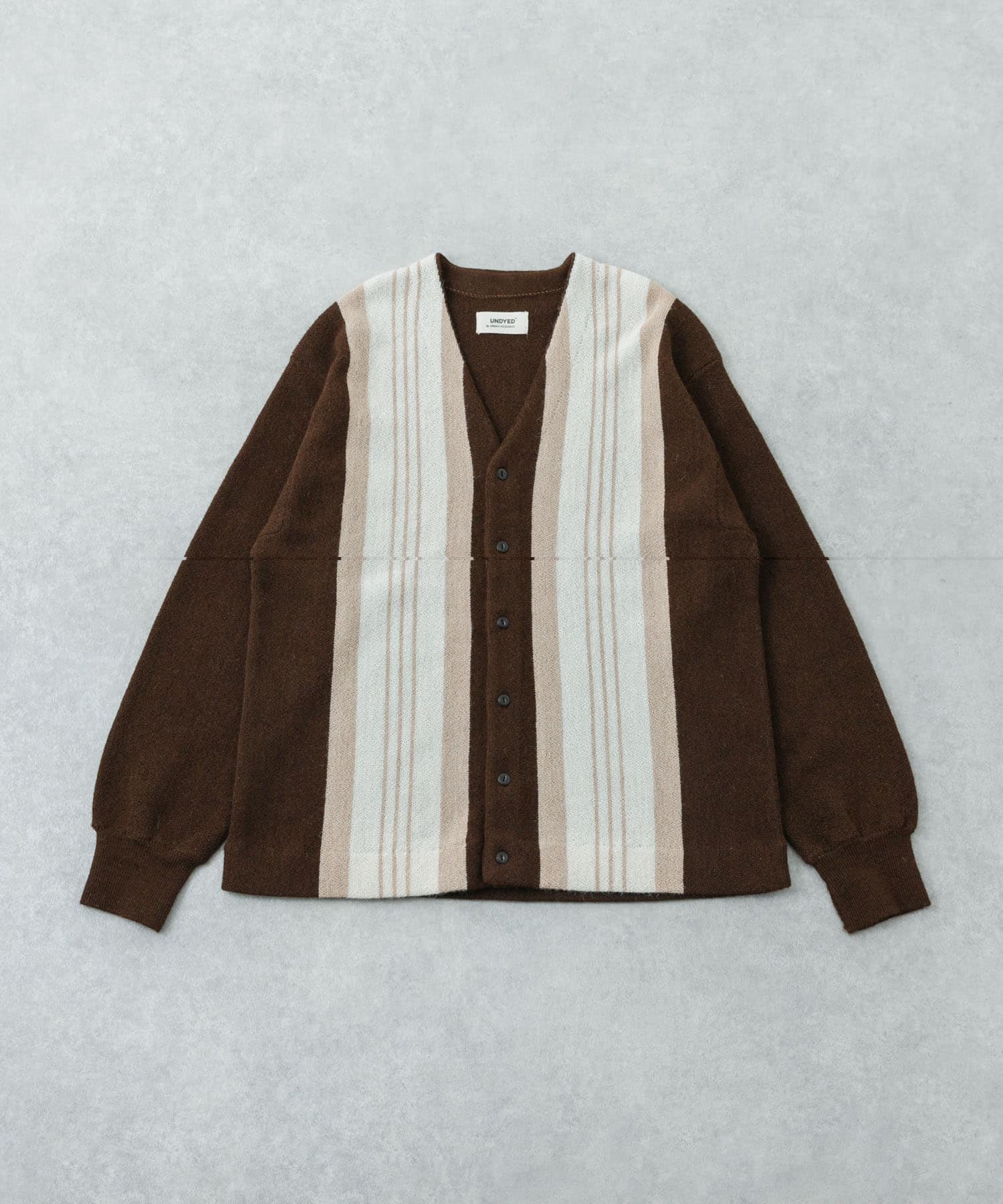 UNDYED ALPACA STRIPE CARDIGAN