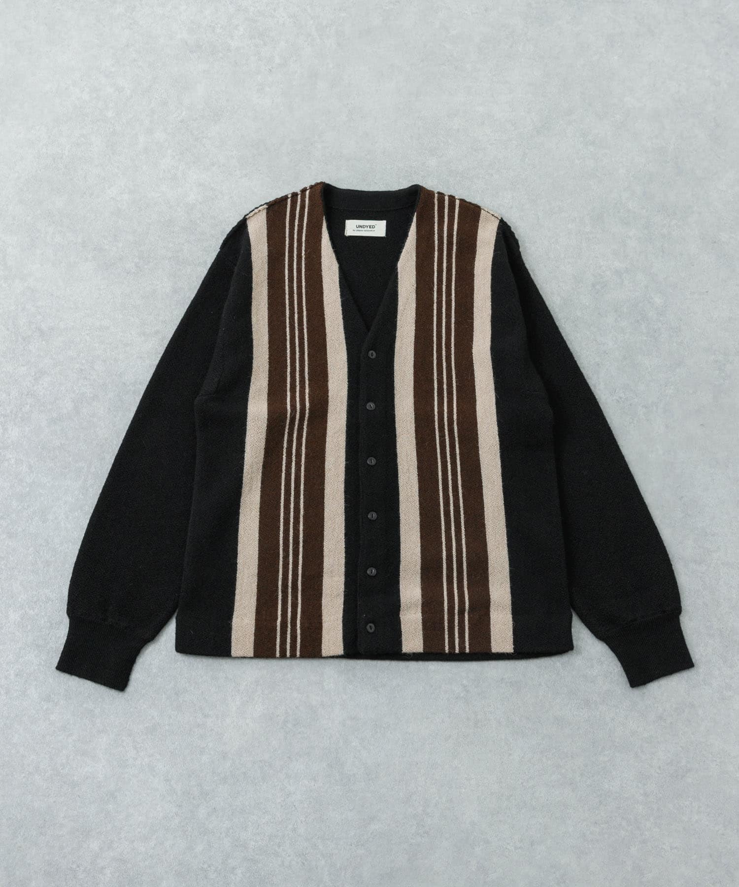 UNDYED ALPACA STRIPE CARDIGAN