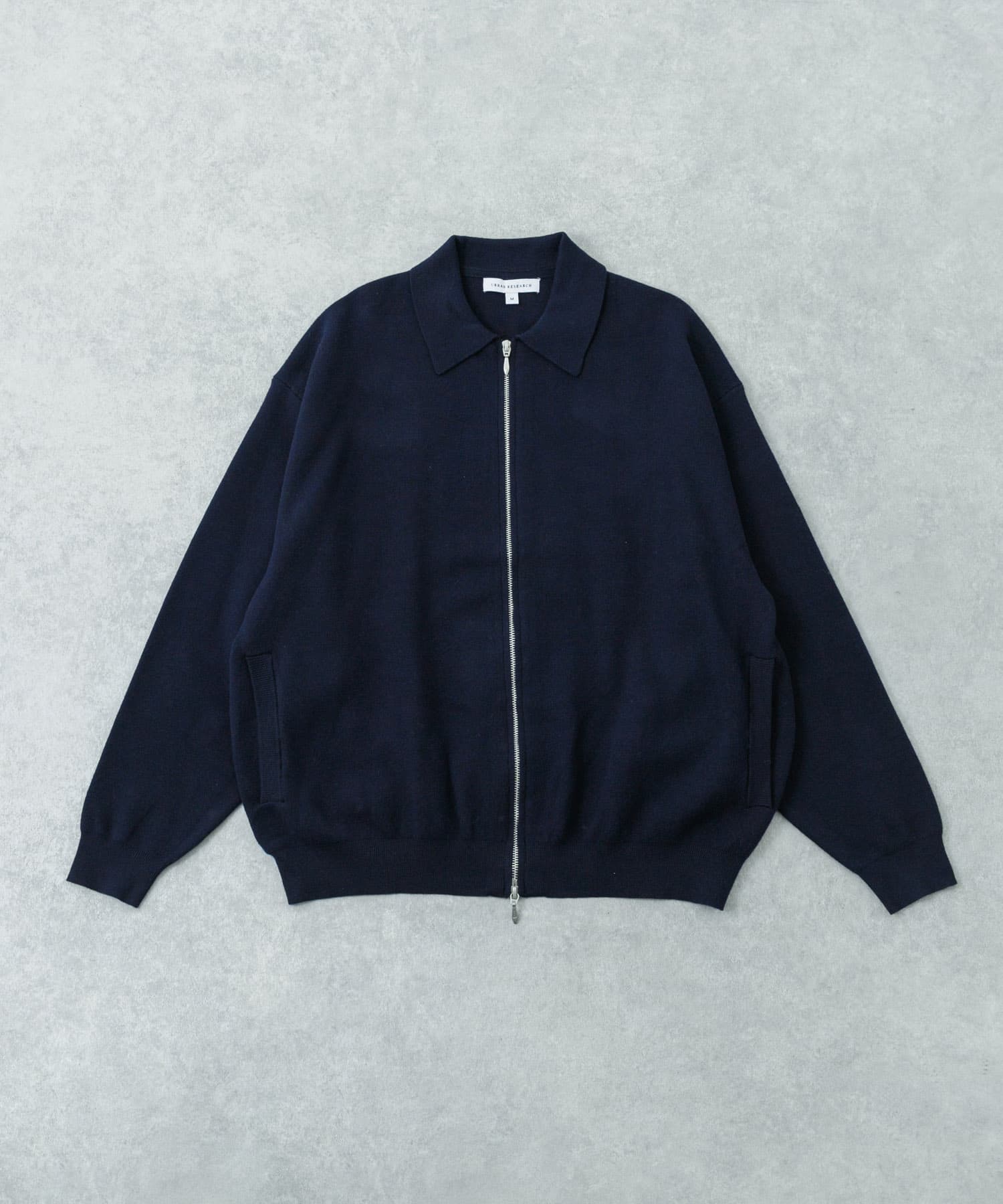 綿カシミヤZIPカーディガン NAVY M