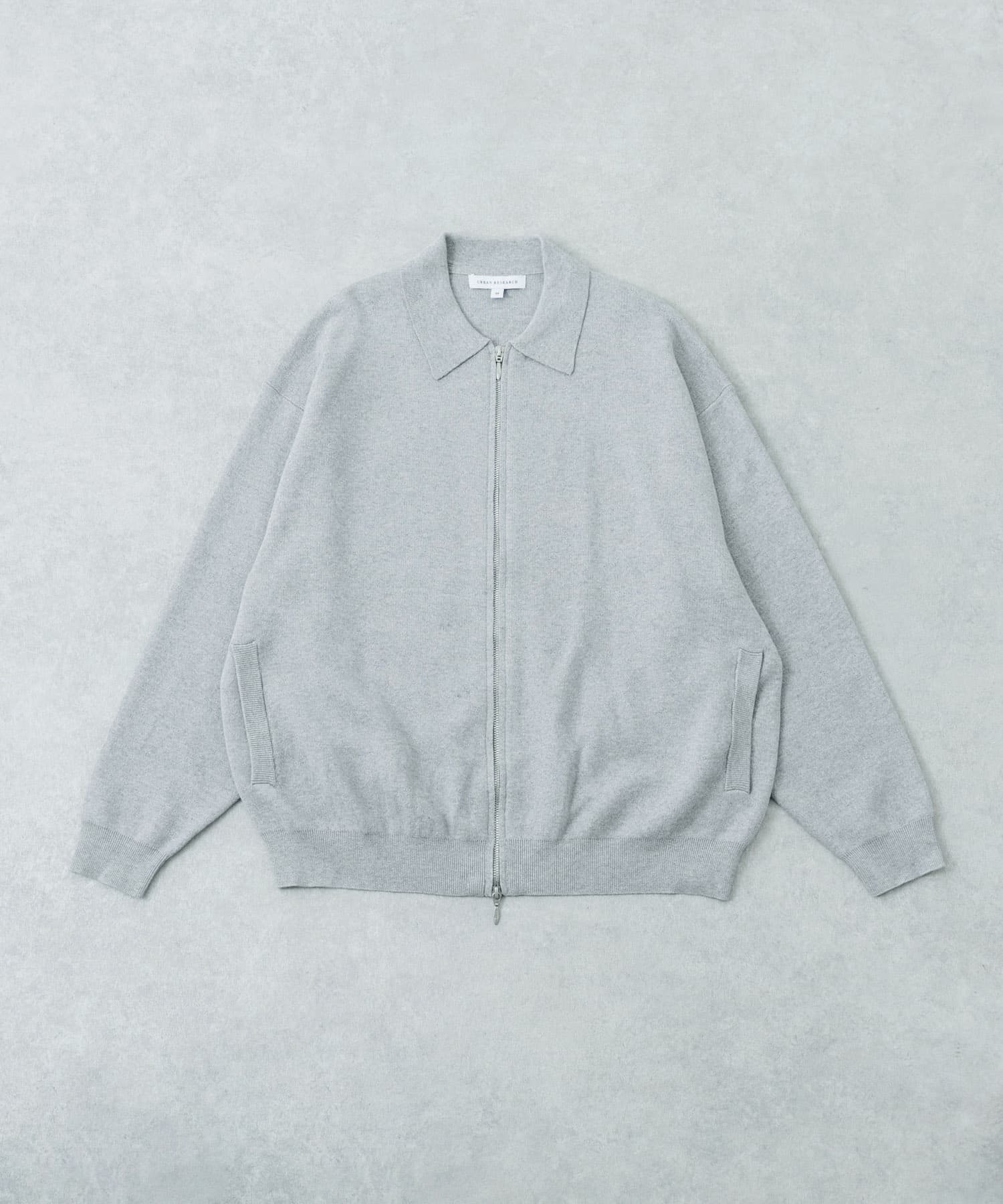綿カシミヤZIPカーディガン ICE GRAY M
