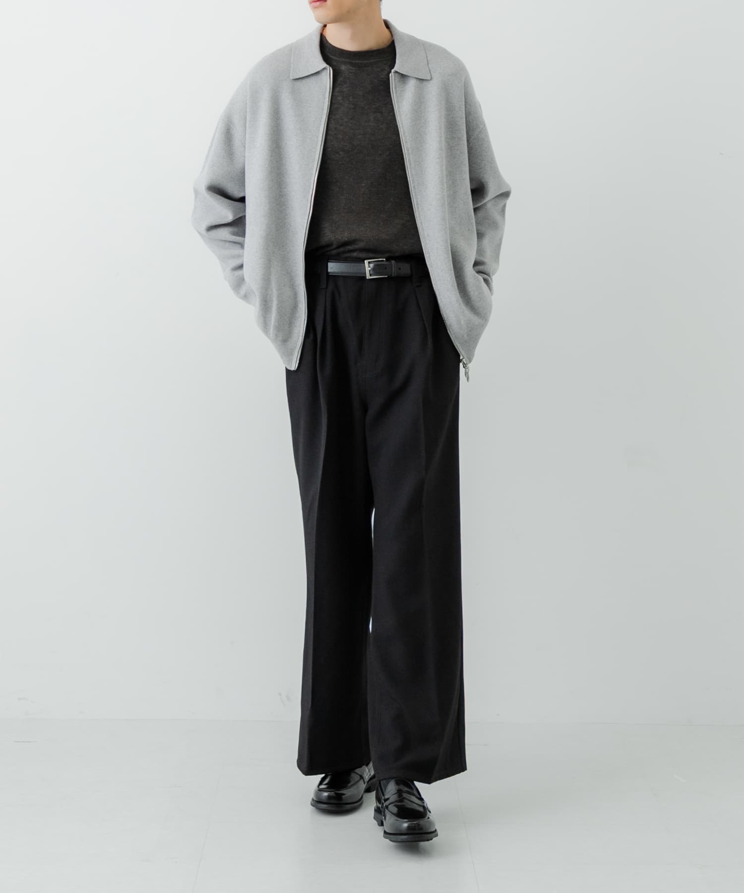 美品　アパートメントスリー カシミヤ混　名作　ニット　カーディガン M ゆったり 綿カシミヤZIPカーディガン(M BLACK): トップス｜URBAN RESEARCH公式