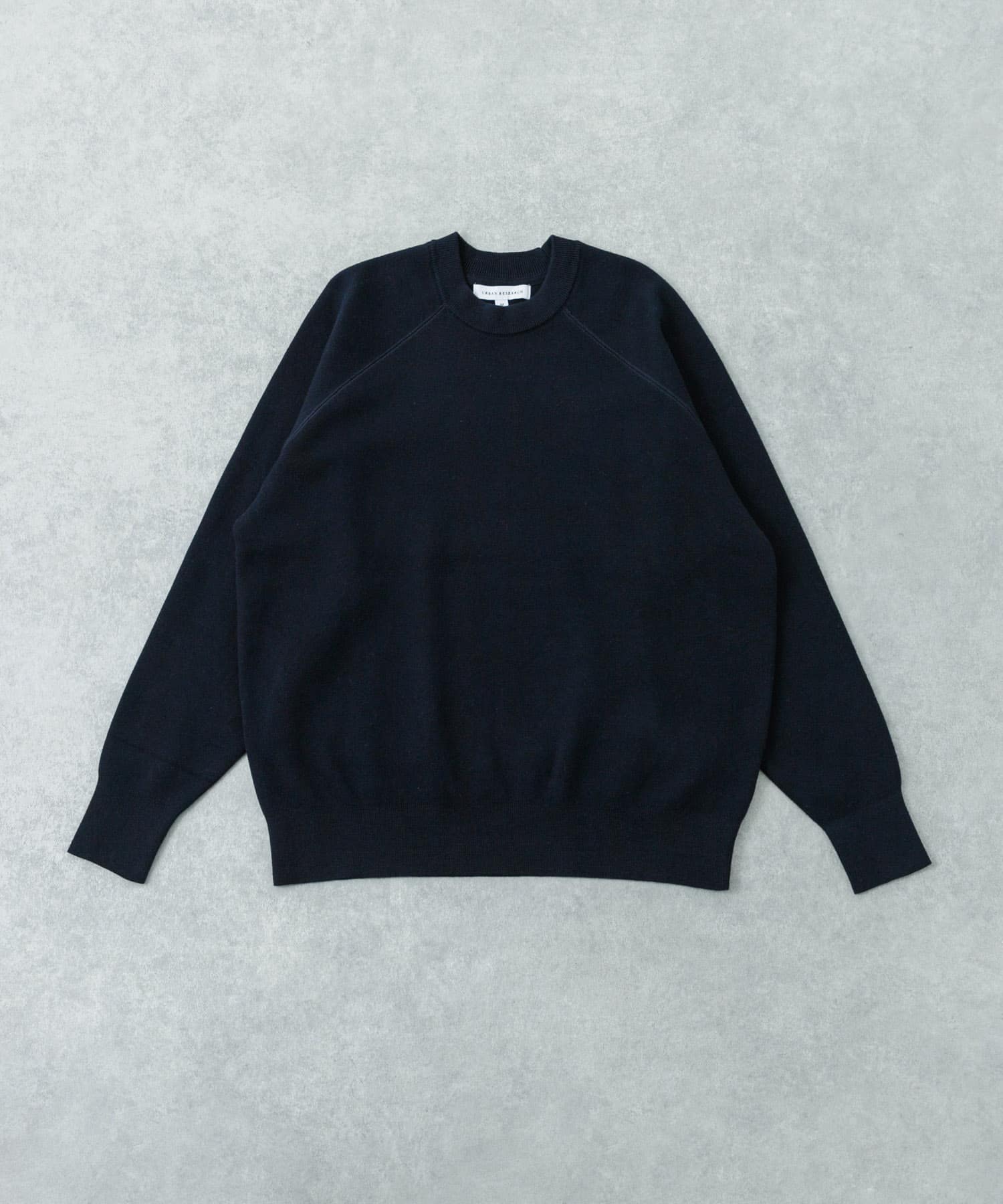 綿カシミヤスウェットニット NAVY M