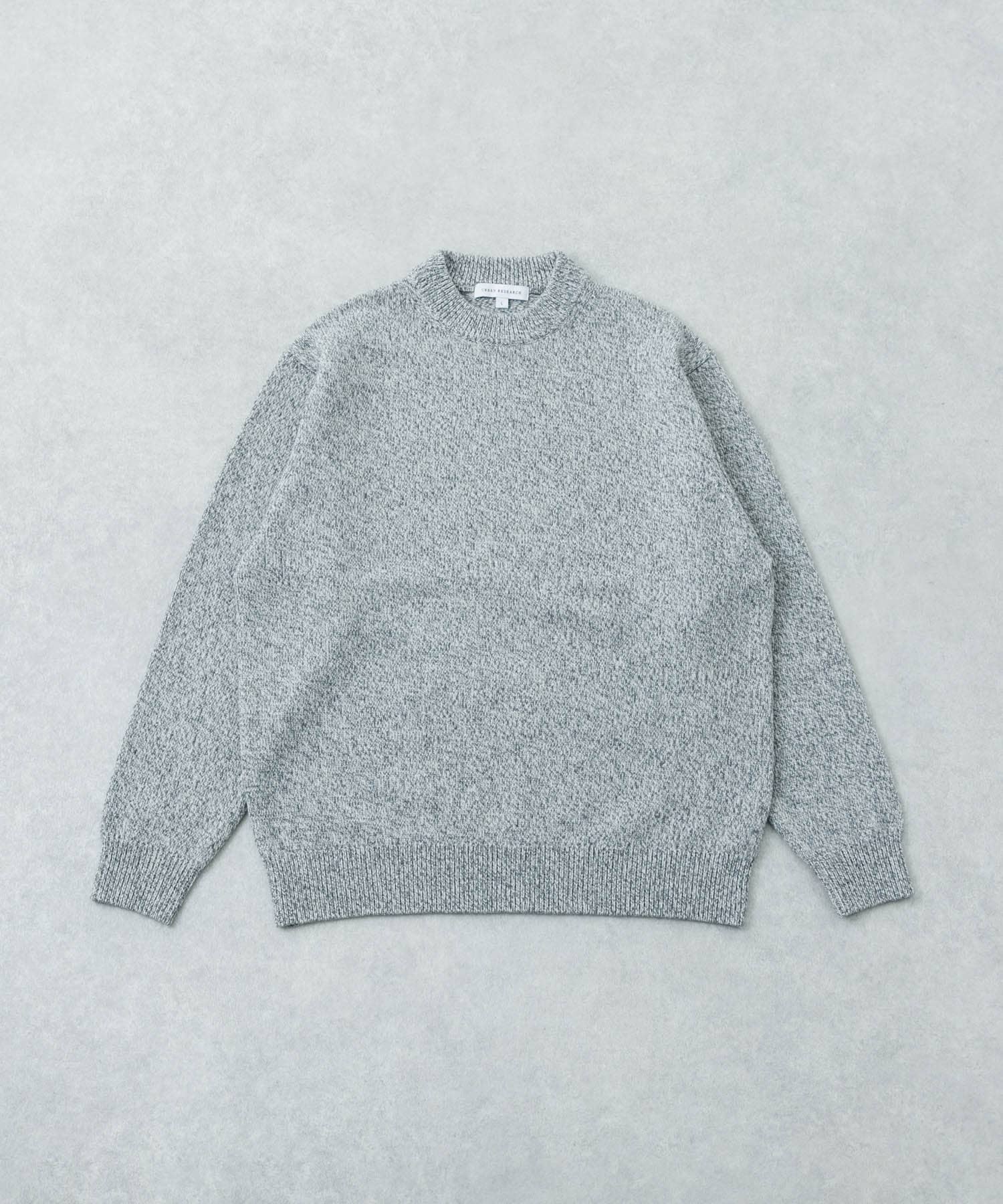 MIX MOULINE CREW-NECK KNIT GRAY M