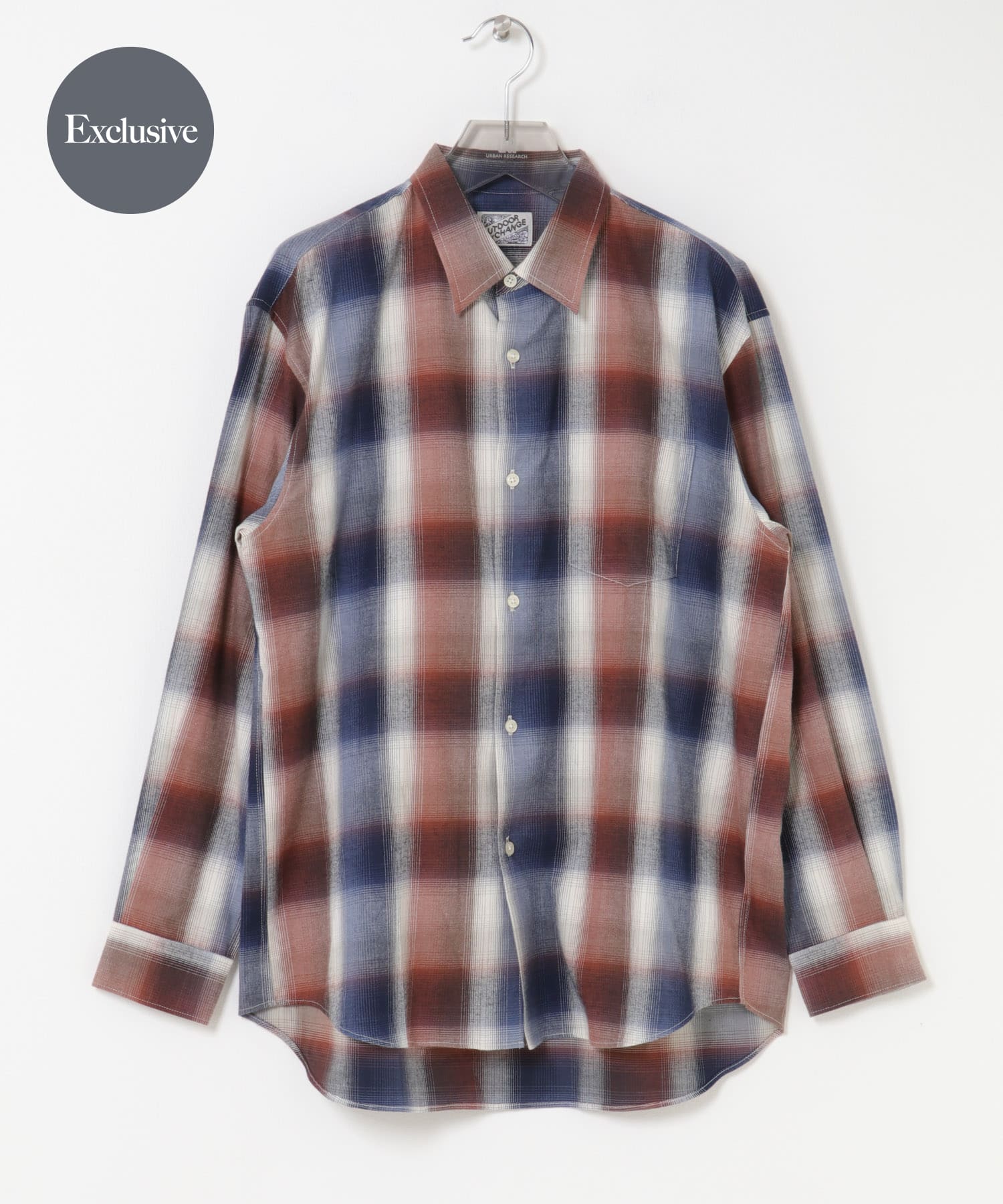 『別注』OUTDOOR EXCHANGE×URBAN RESEARCH　シャギーチェックシャツ