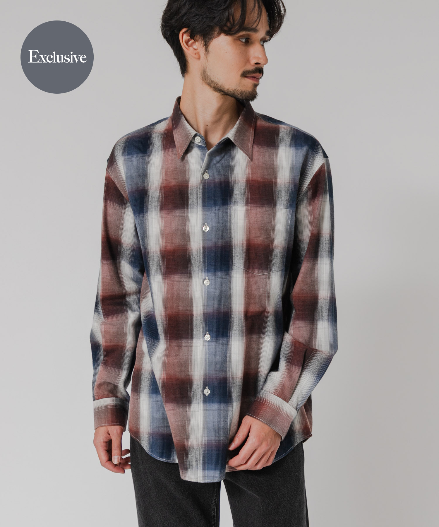 『別注』OUTDOOR EXCHANGE×URBAN RESEARCH　シャギーチェックシャツ