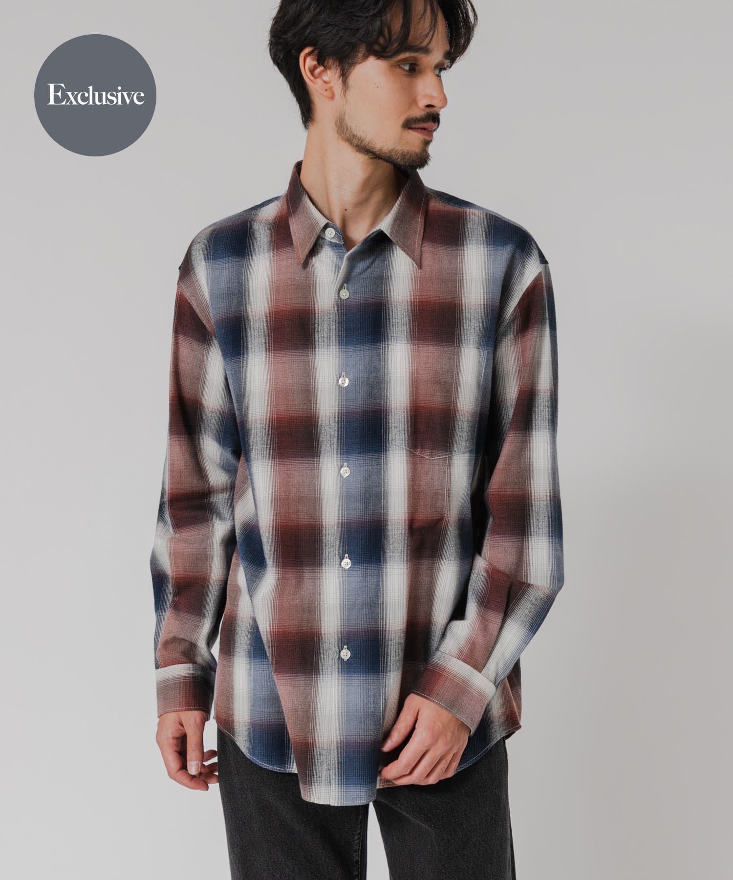 『別注』OUTDOOR EXCHANGE×URBAN RESEARCH　シャギーチェックシャツ
