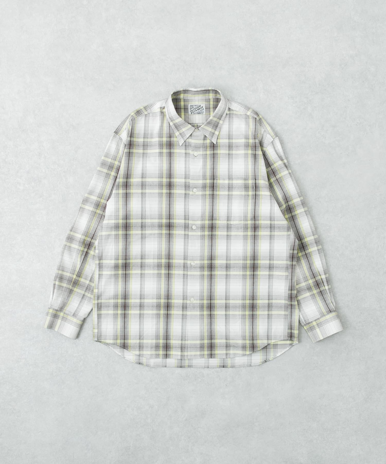『別注』OUTDOOR EXCHANGE×URBAN RESEARCH　シャギーチェックシャツ YEL×BRN M