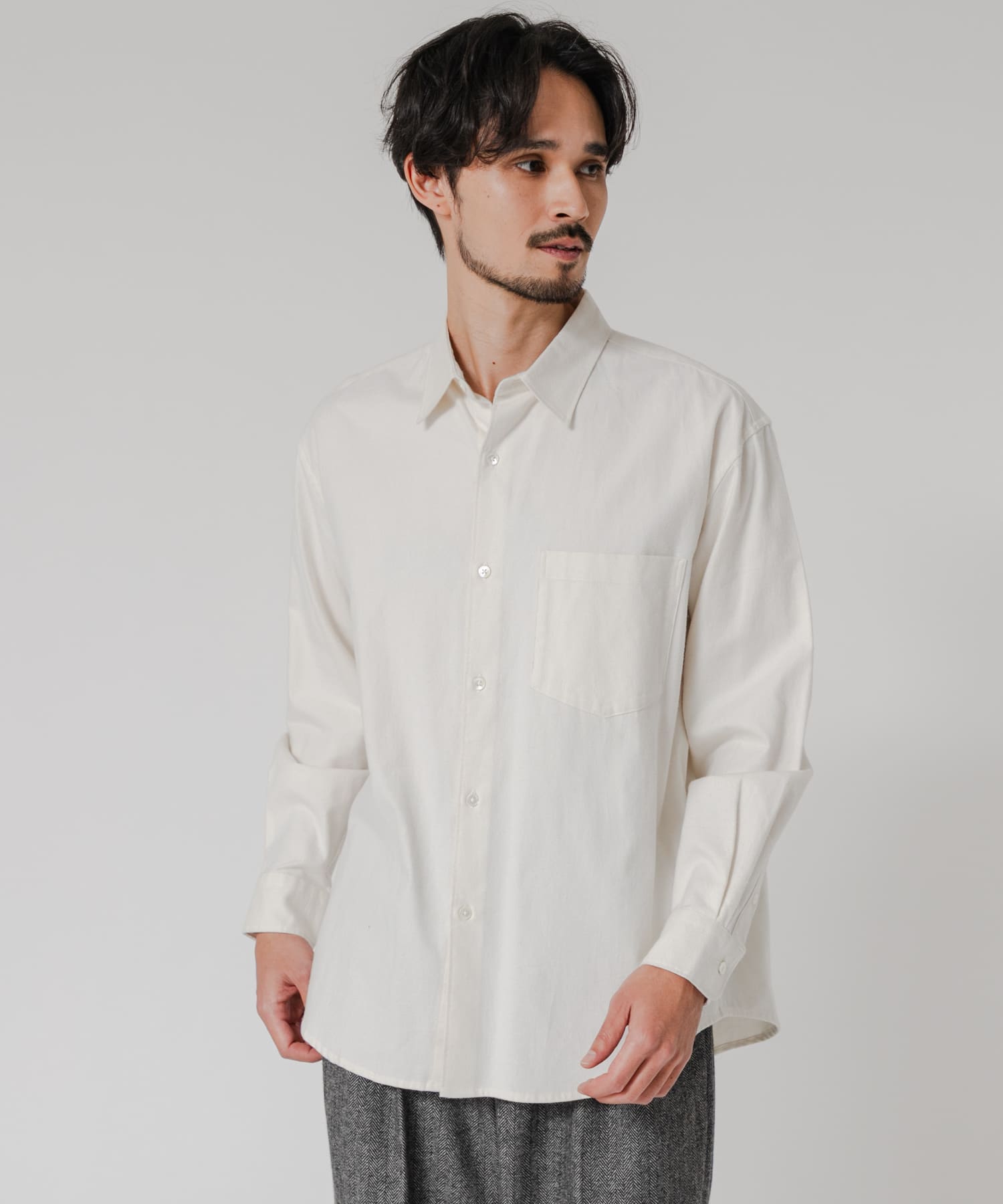 still by hand エクリュシャツ STILL BY HAND Garment-dye over shirts(46 ECRU): トップス｜URBAN