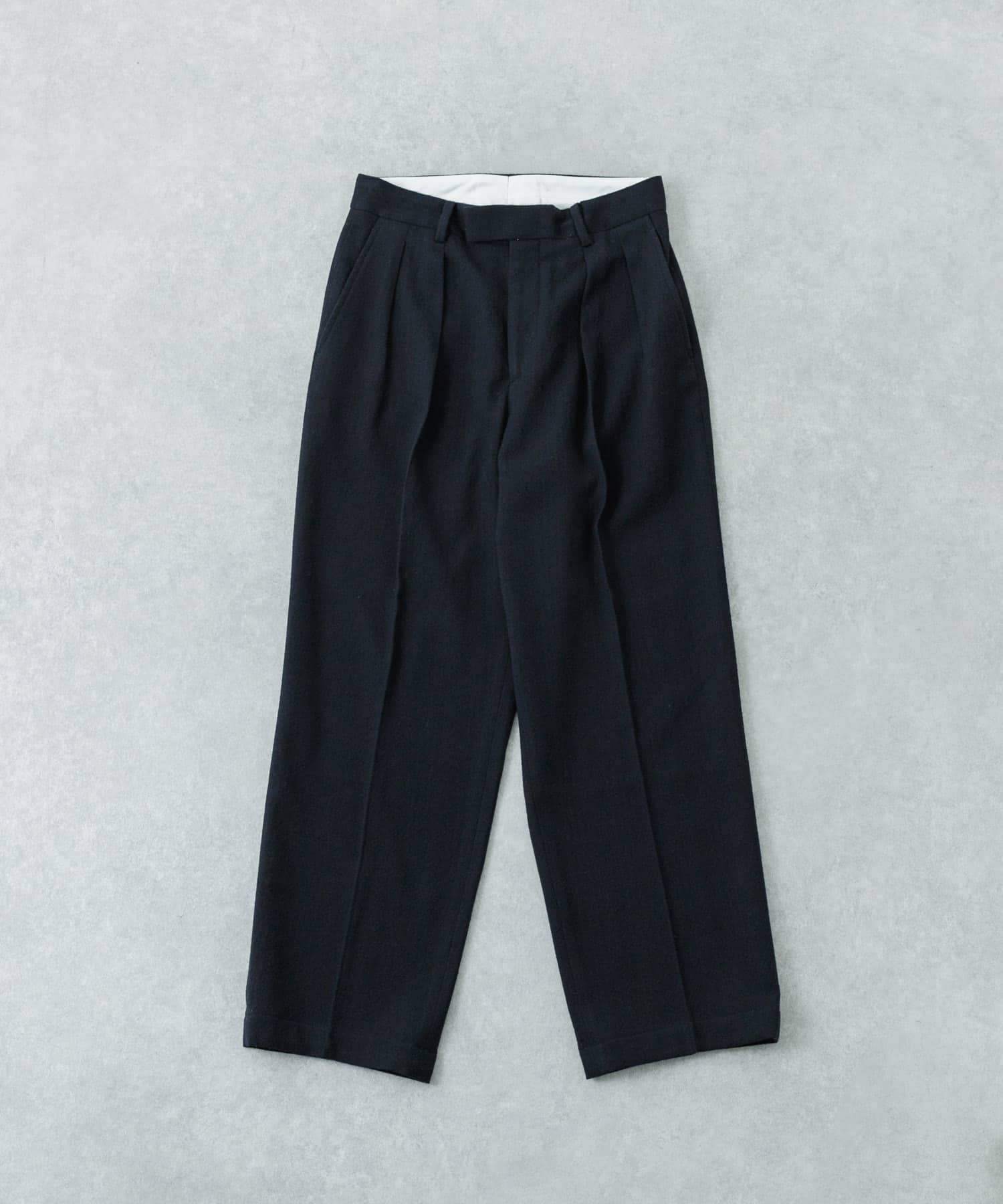 new basic　DRY WOOL SLACKS PANTS NAVY M