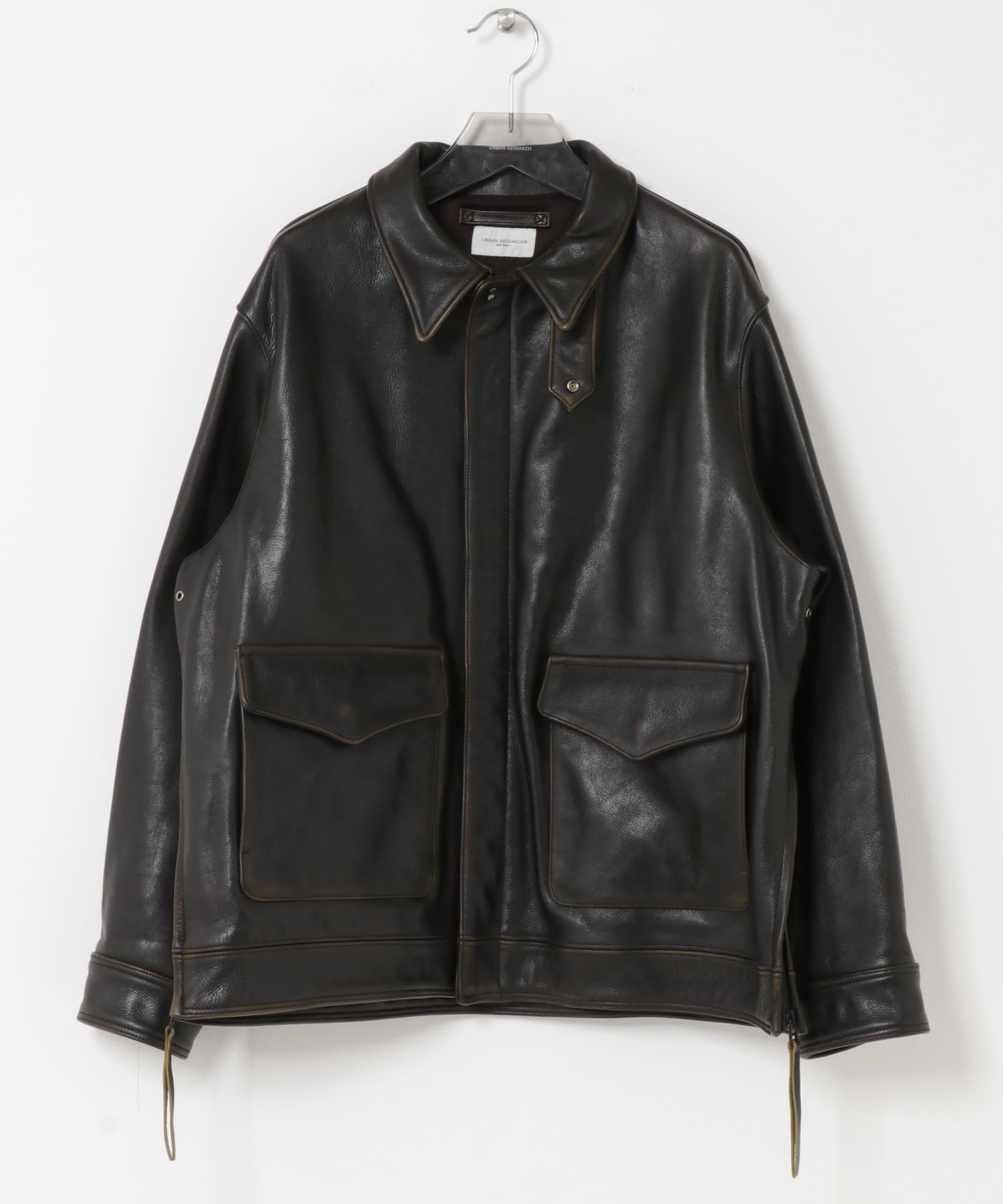 new basic　COW LEATHER TYPE A-2 JACKET BROWN M