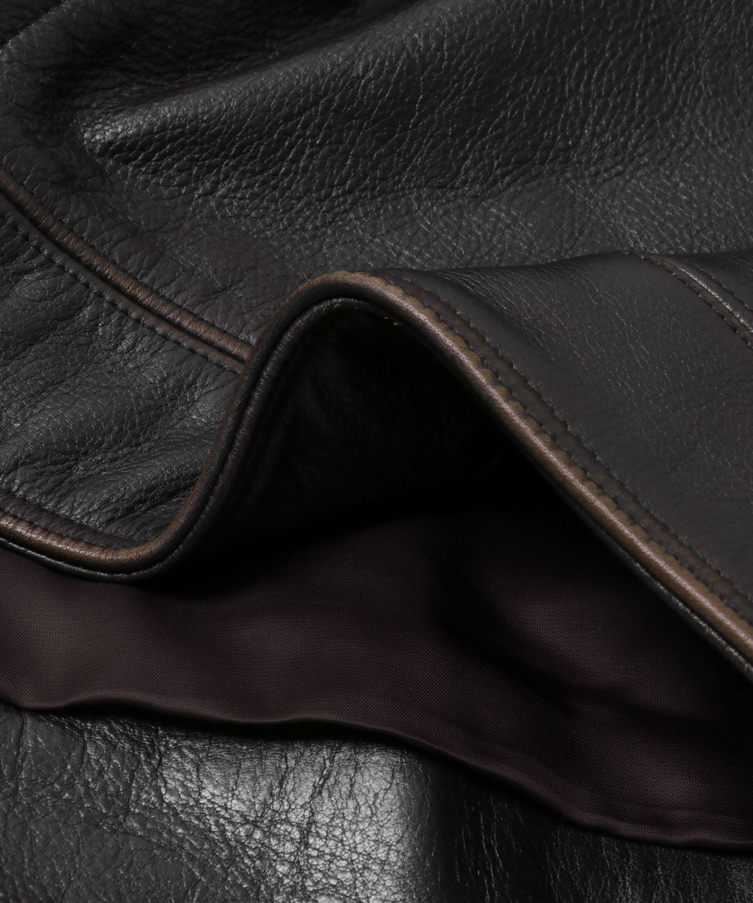 new basic　COW LEATHER TYPE A-2 JACKET BROWN M