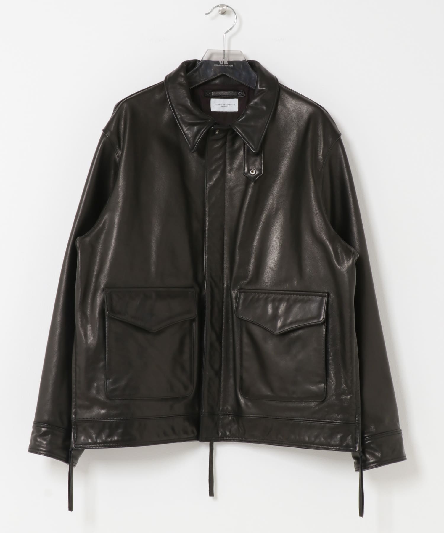new basic　COW LEATHER TYPE A-2 JACKET BLACK M