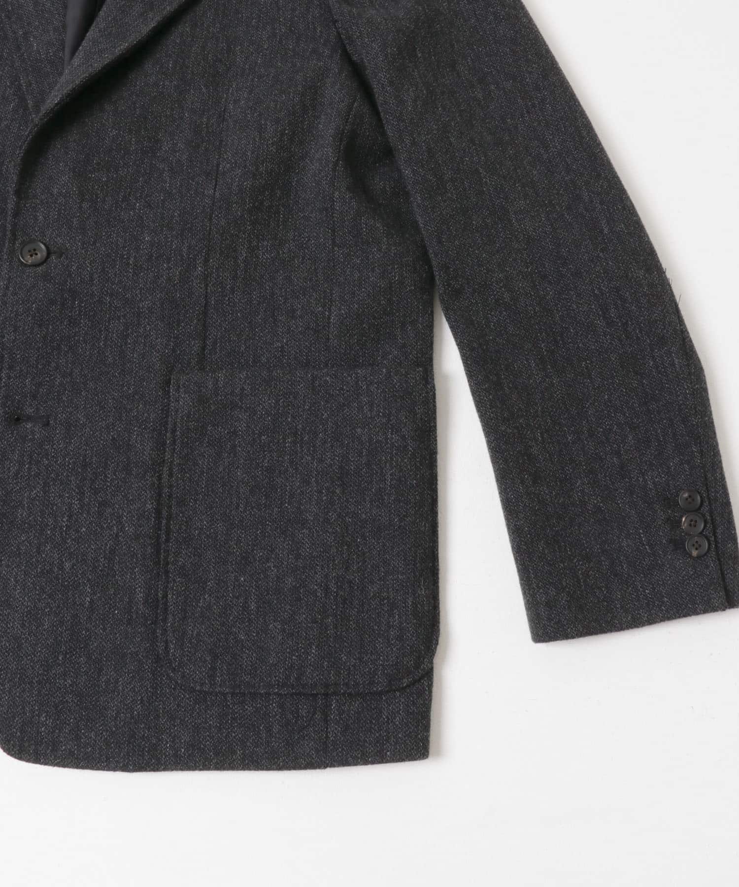 new basic　VINTAGE WOOL TWEED JACKET CHARCOAL M