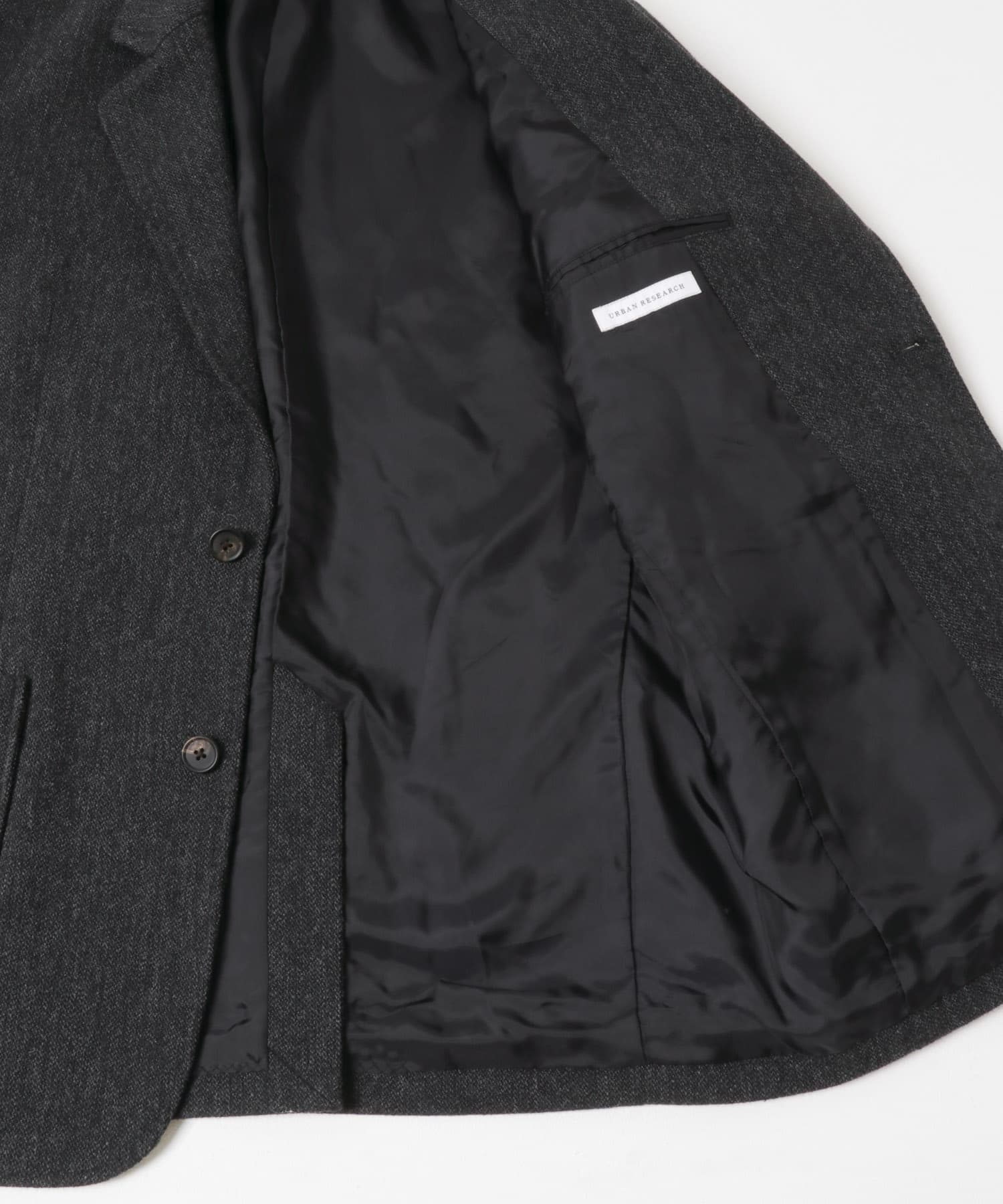 new basic　VINTAGE WOOL TWEED JACKET CHARCOAL M